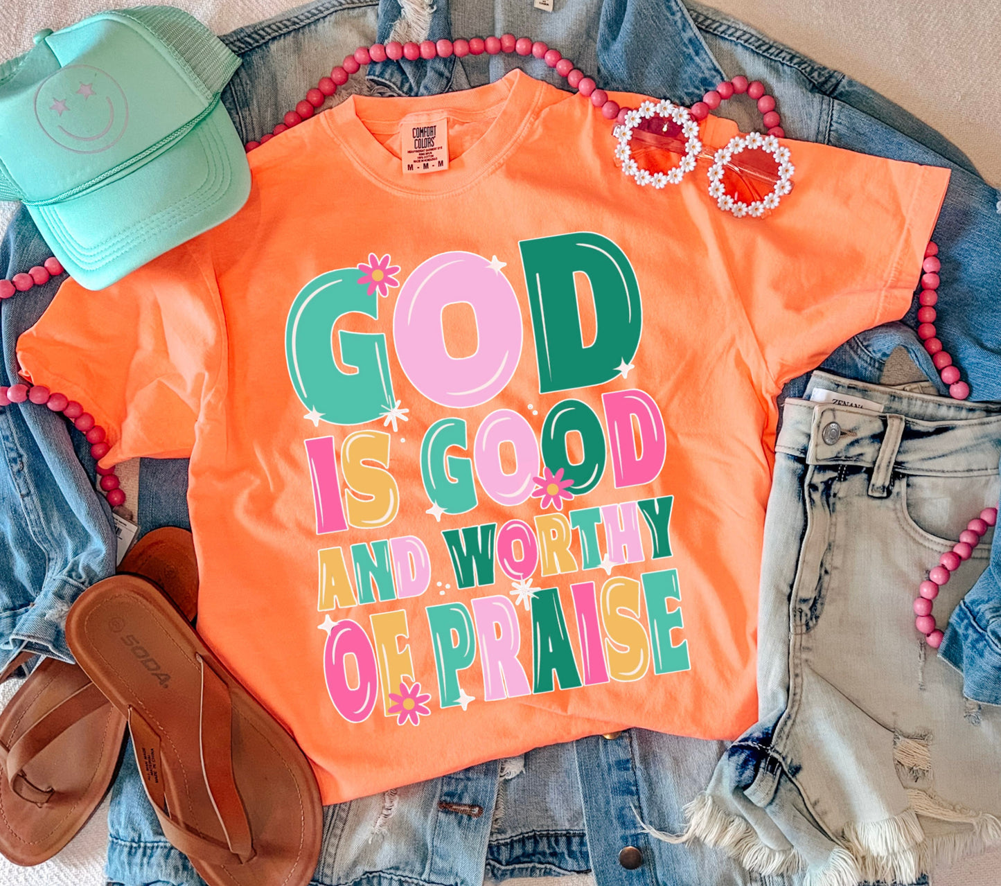 GOD DESERVES ALL THE GLORY TEE (N ORANGE)