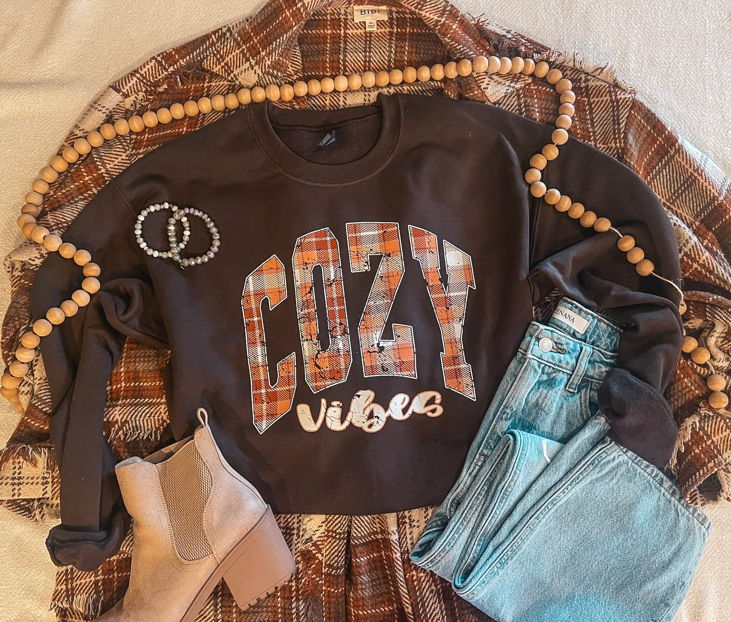 COZY VIBES SWEATSHIRT (BROWN)