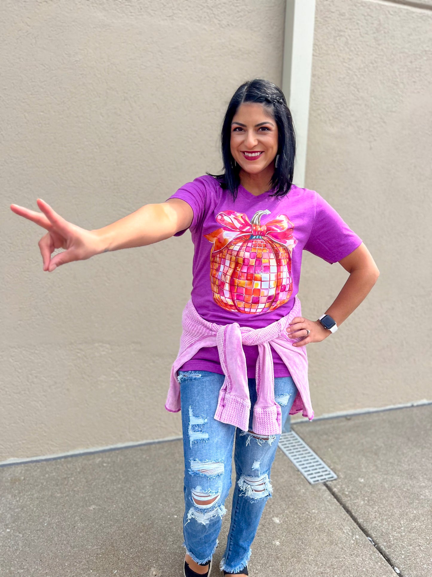 DISCO PUMPKIN TEE (H. PURPLE BC)