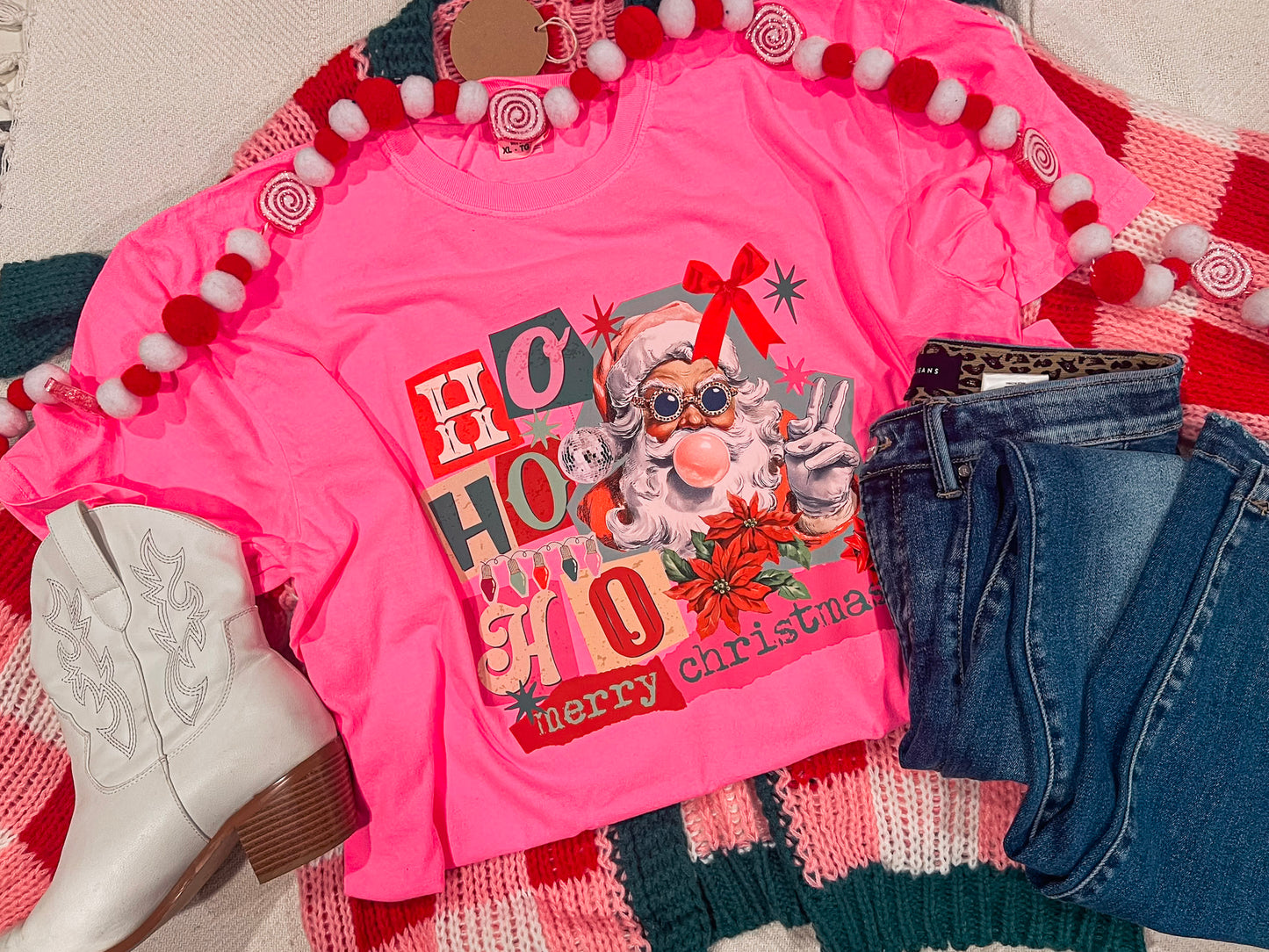 PINK HO HO HO TEE (N PINK)