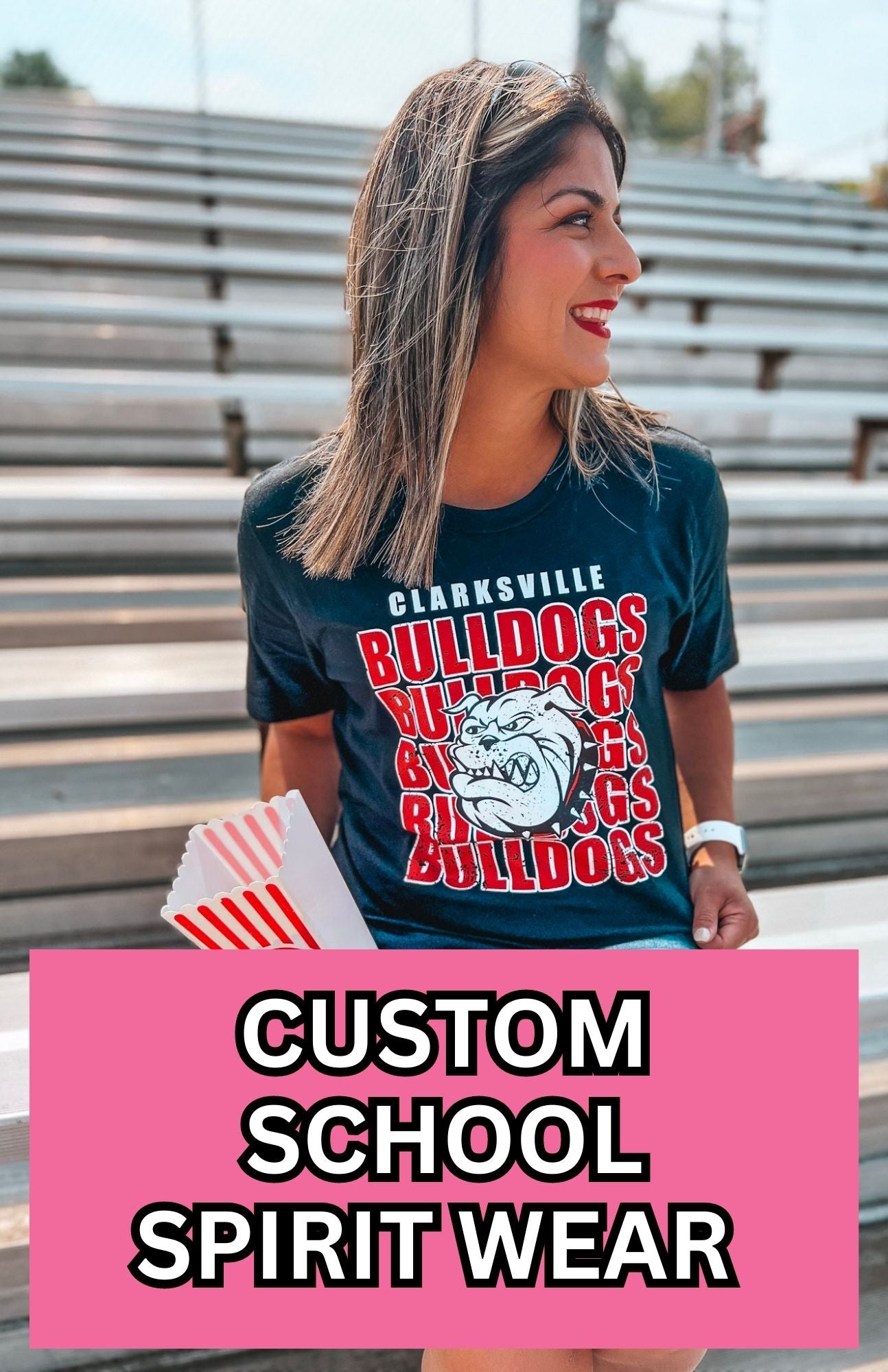 CUSTOM SCHOOL SPIRIT WEAR - MESSAGE US FOR MOCK UP {{STACKED DESIGN}}