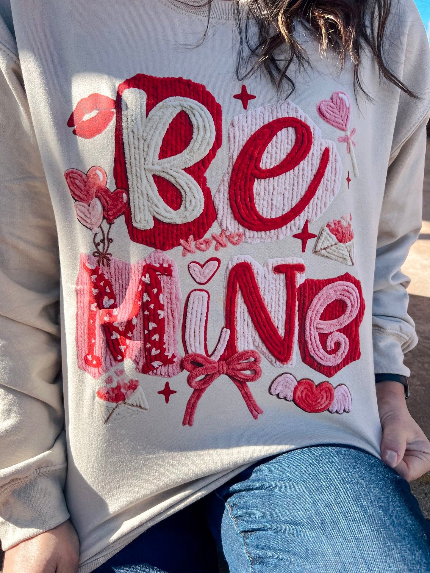BE MINE SWEATSHIRT (SAND)