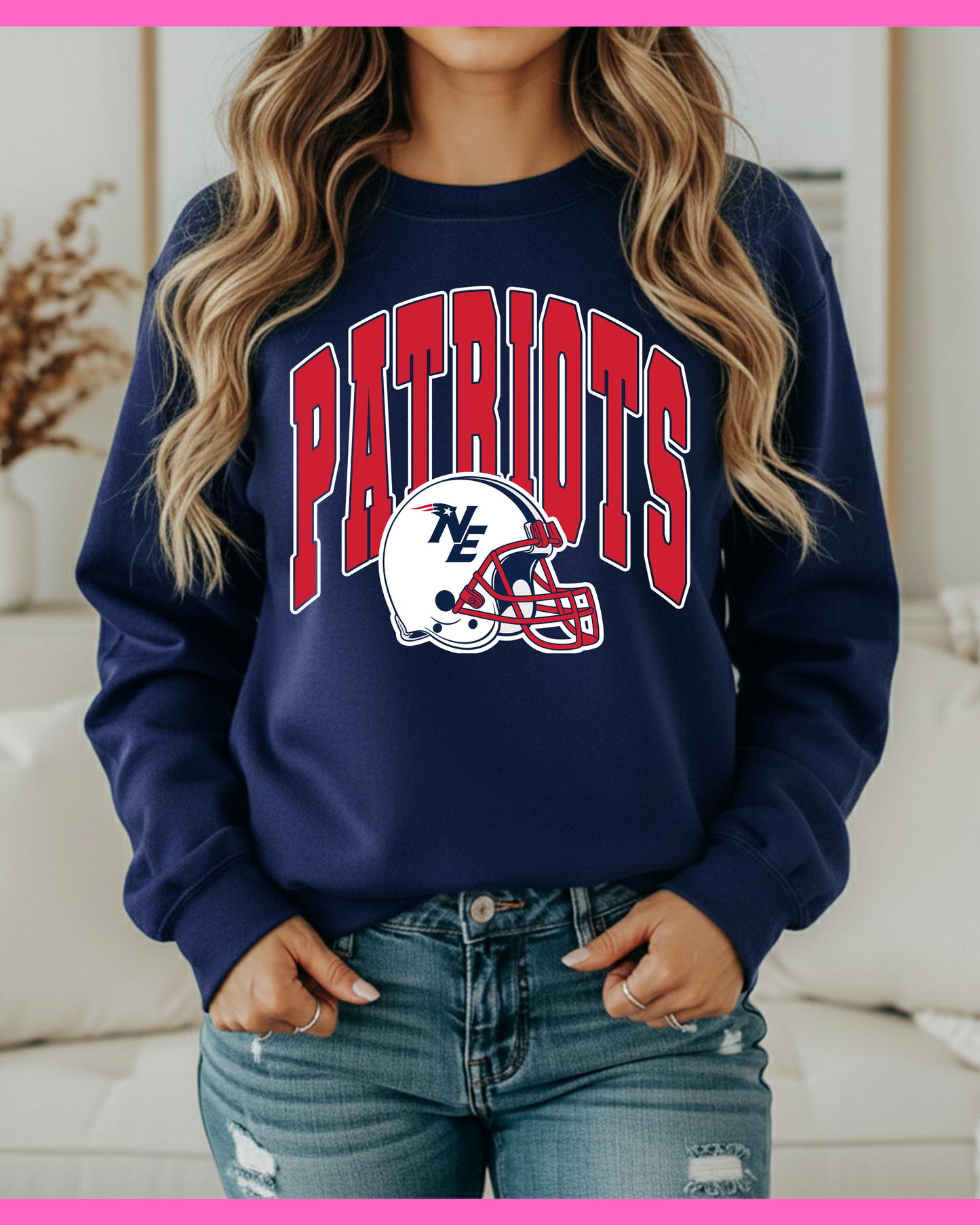 PATRIOTS OVERSIZED FONT SWEATSHIRT (NAVY)