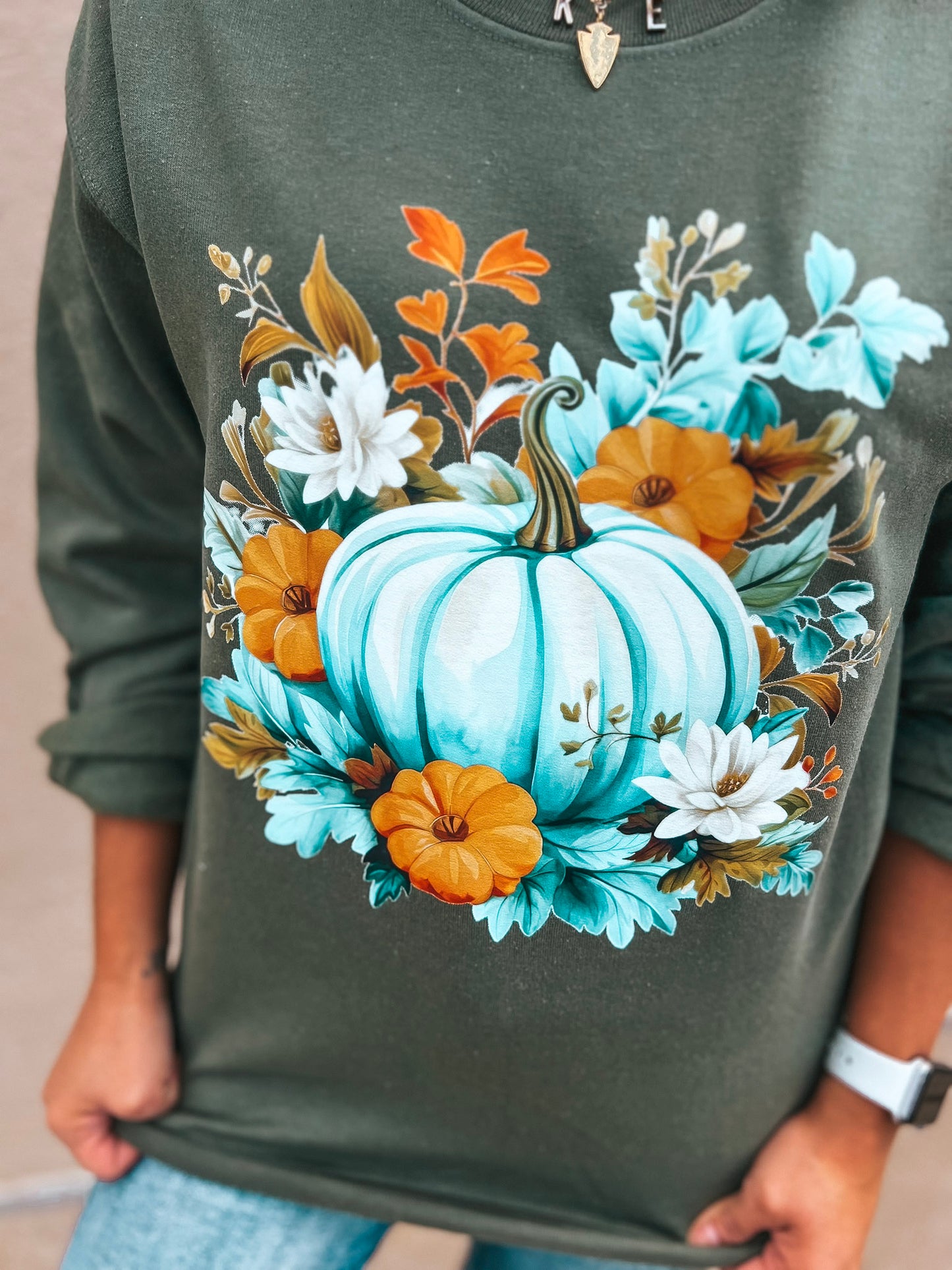 FLORAL PUMKIN SWEATSHIRT