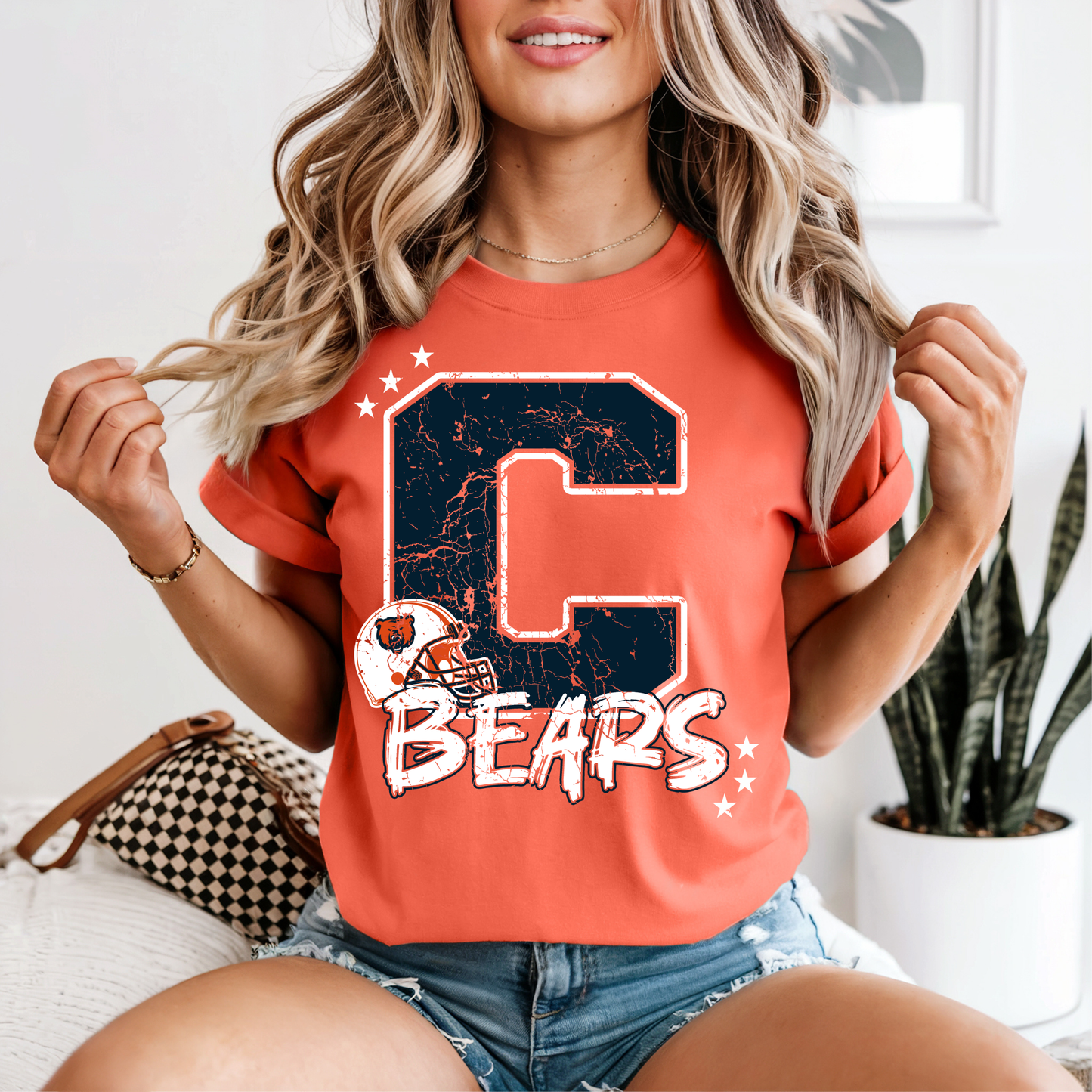 C BEARS SCRIPT TEE (ORANGE)