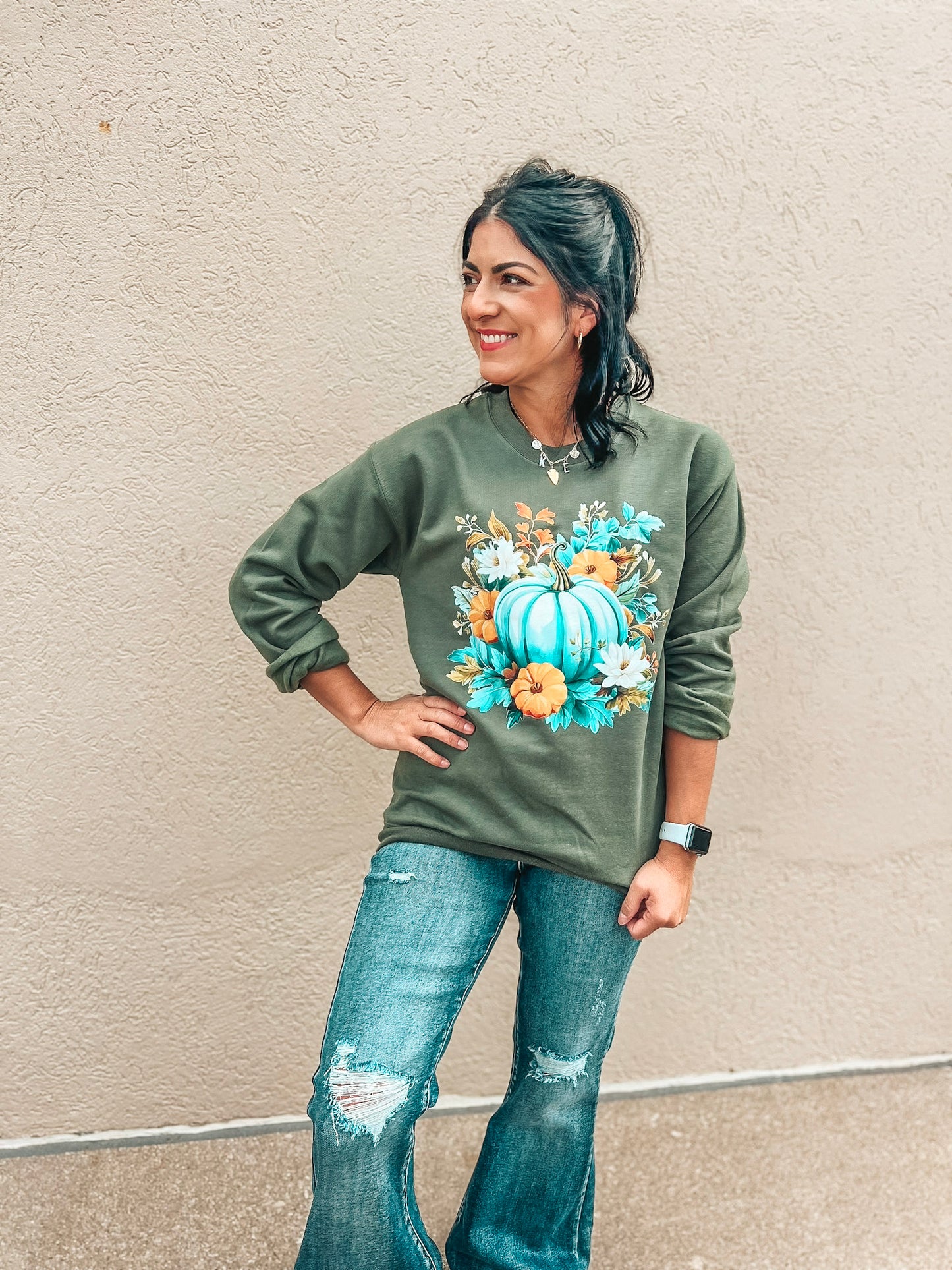 FLORAL PUMKIN SWEATSHIRT
