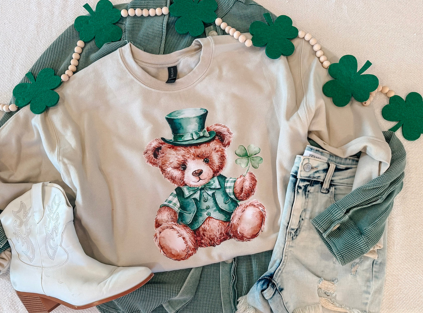 ST PATRICKS TEDDY SWEATSHIRT (SAND)