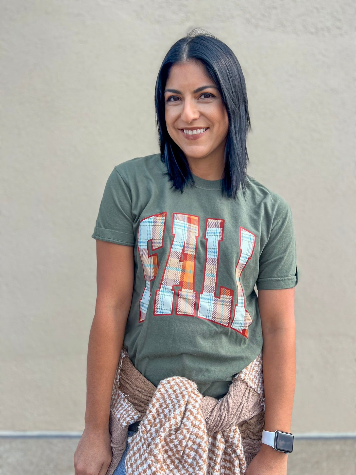 SAGE FALL PLAID TEE