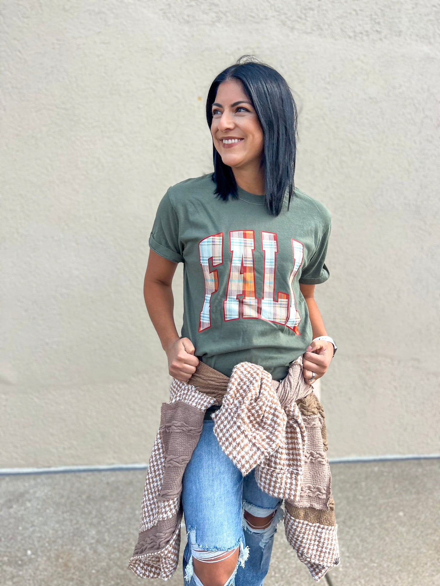 SAGE FALL PLAID TEE