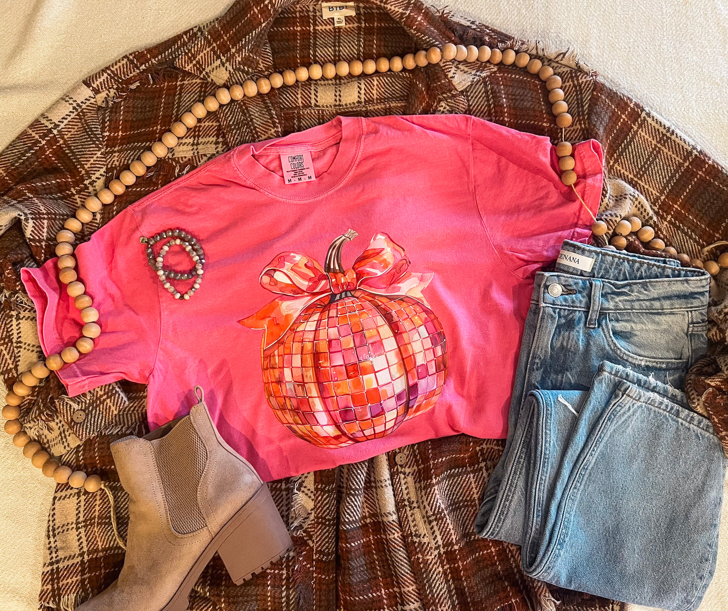 PINK DISCO PUMPKIN TEE (PINK CC)