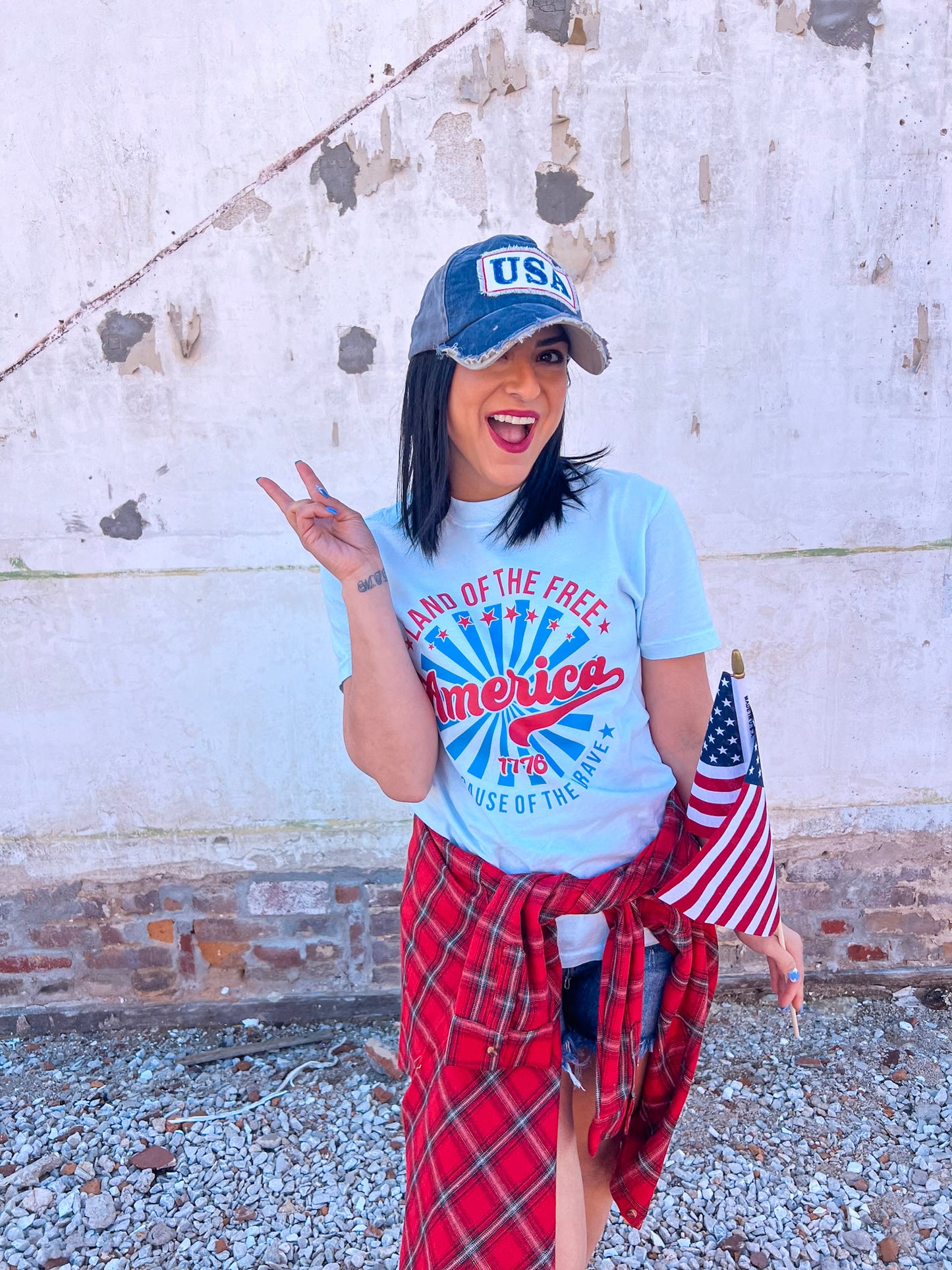 LAND OF THE FREE AMERICA TEE