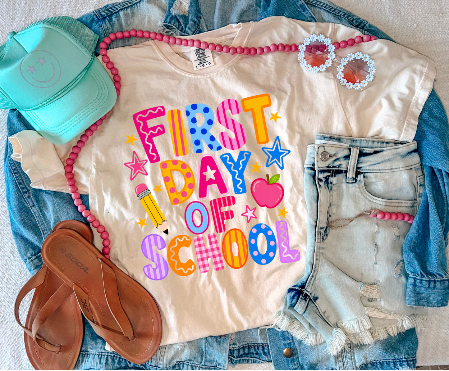 FIRST DAY OF SCHOOL TEE (IVORY)
