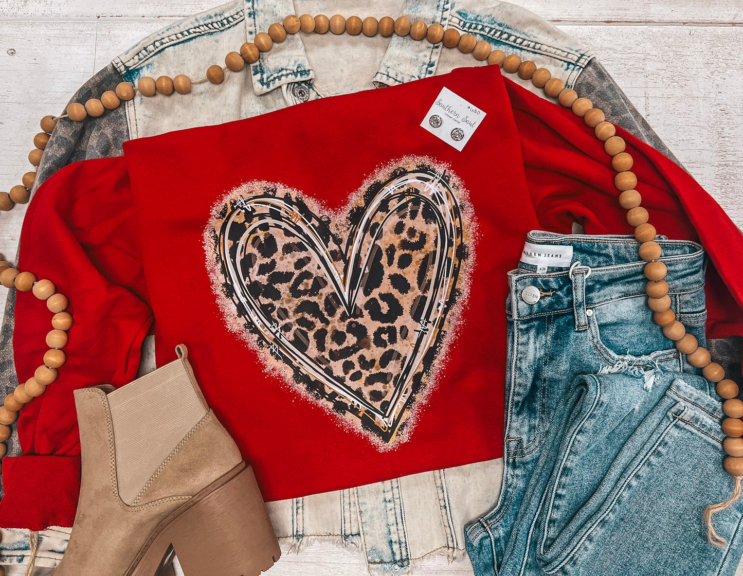 LEOPARD HEART SWEATSHIRT