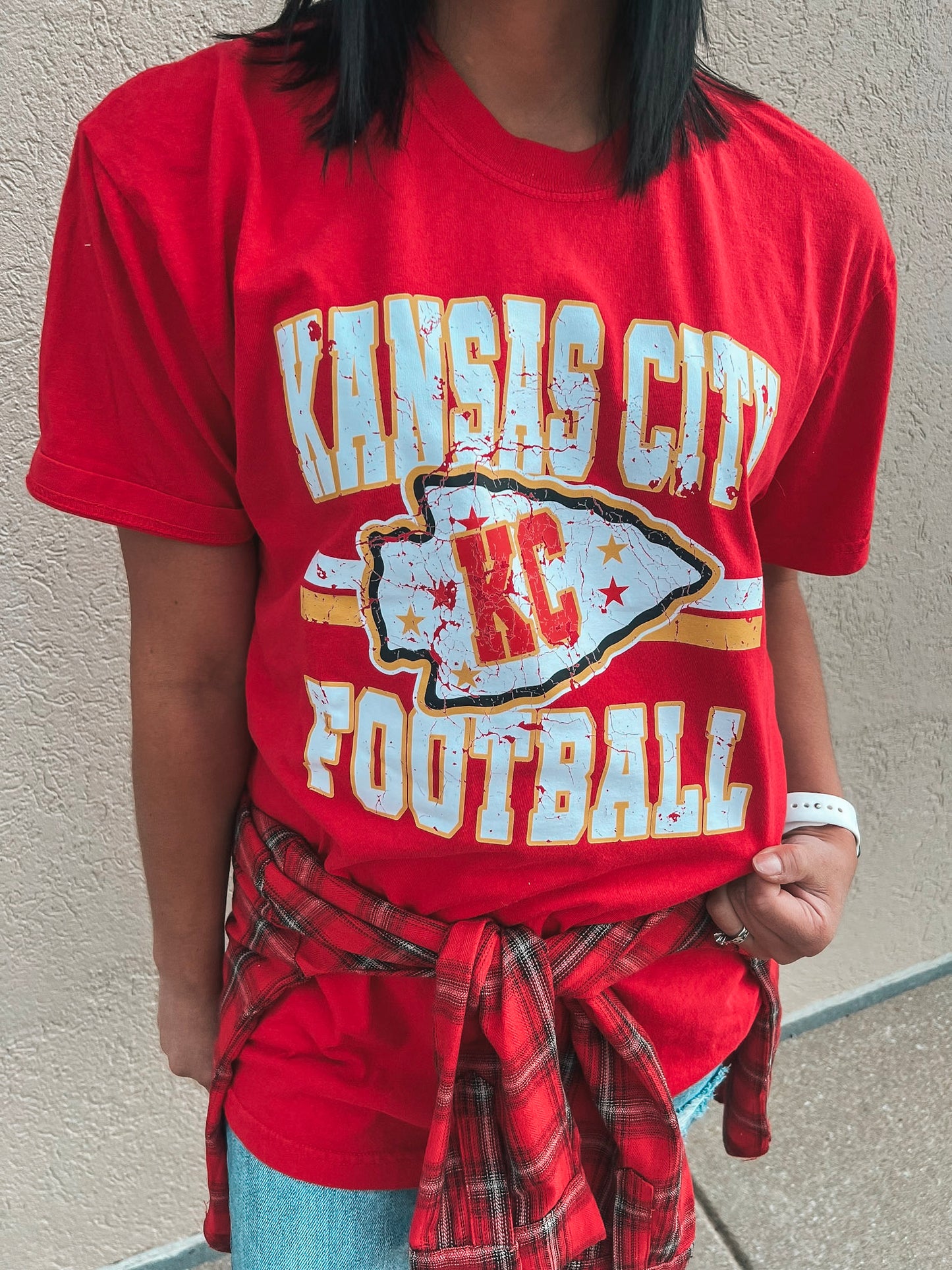 KANSAS CITY FOOTBALL BLOCK TEE (RED CC)