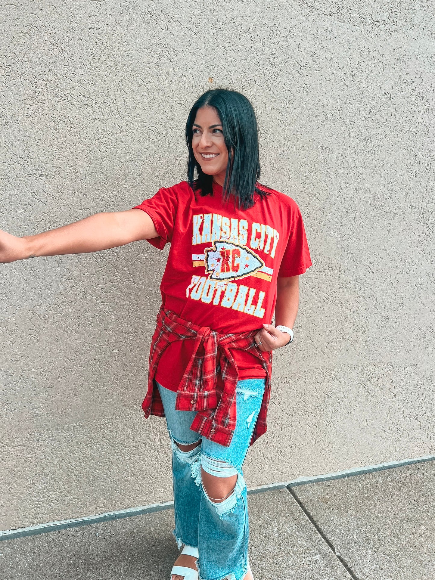 KANSAS CITY FOOTBALL BLOCK TEE (RED CC)