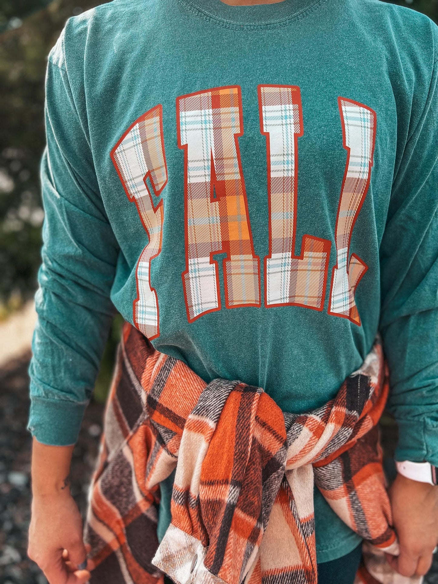 FALL PLAID TEE LONG SLEEVE