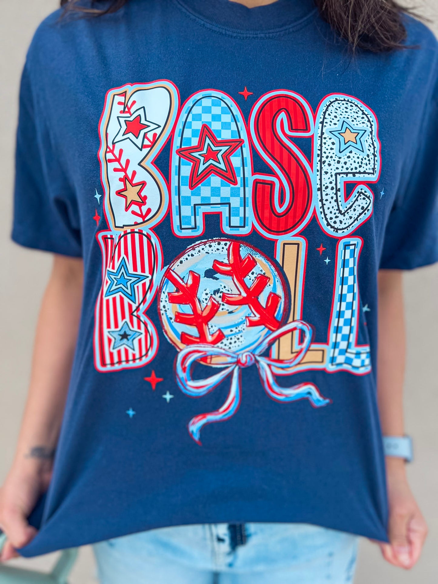 BASEBALL PATCHWORK TEE (NAVY)