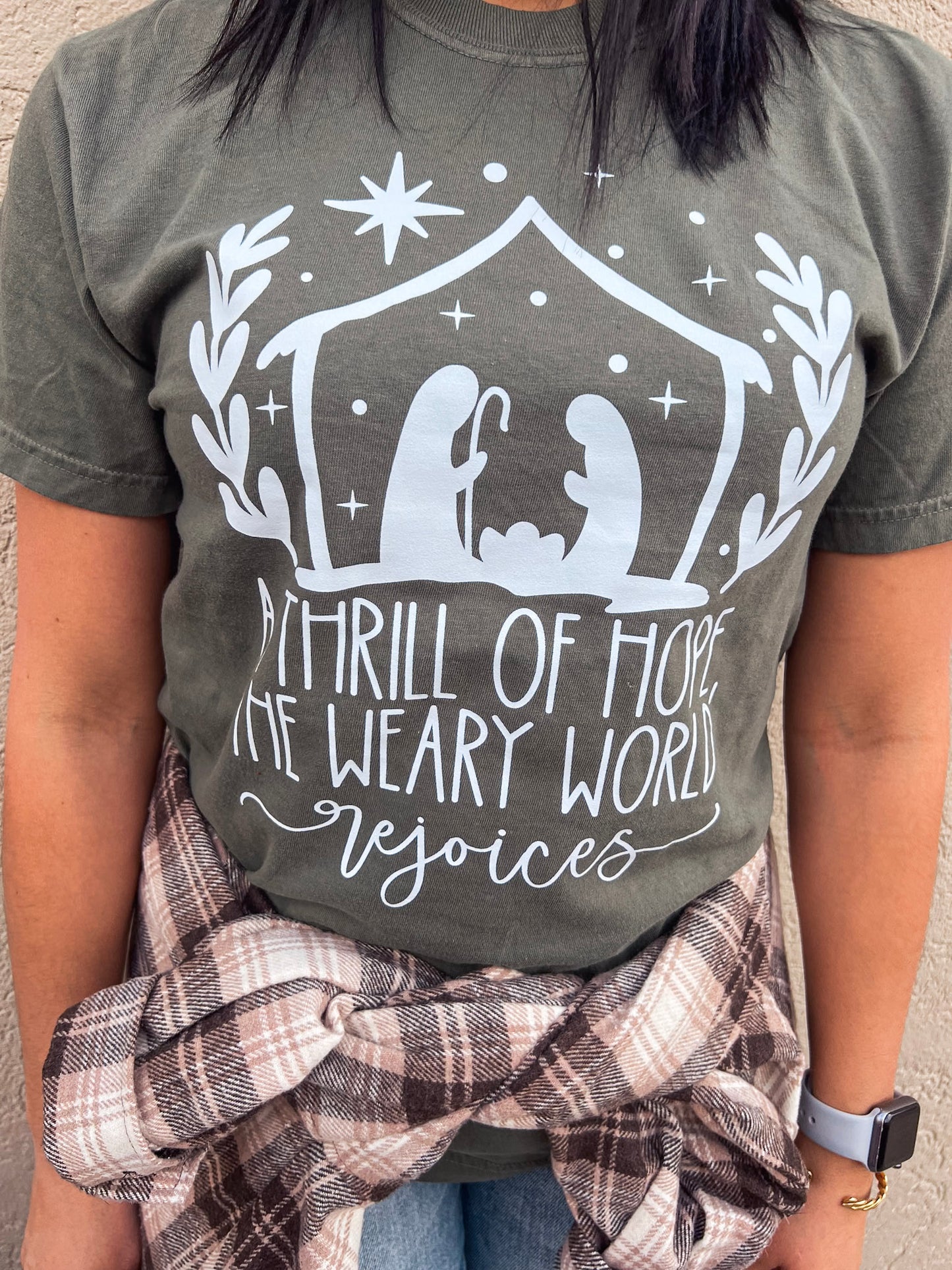 THE WEARY WORLD REJOICES TEE (SAGE)