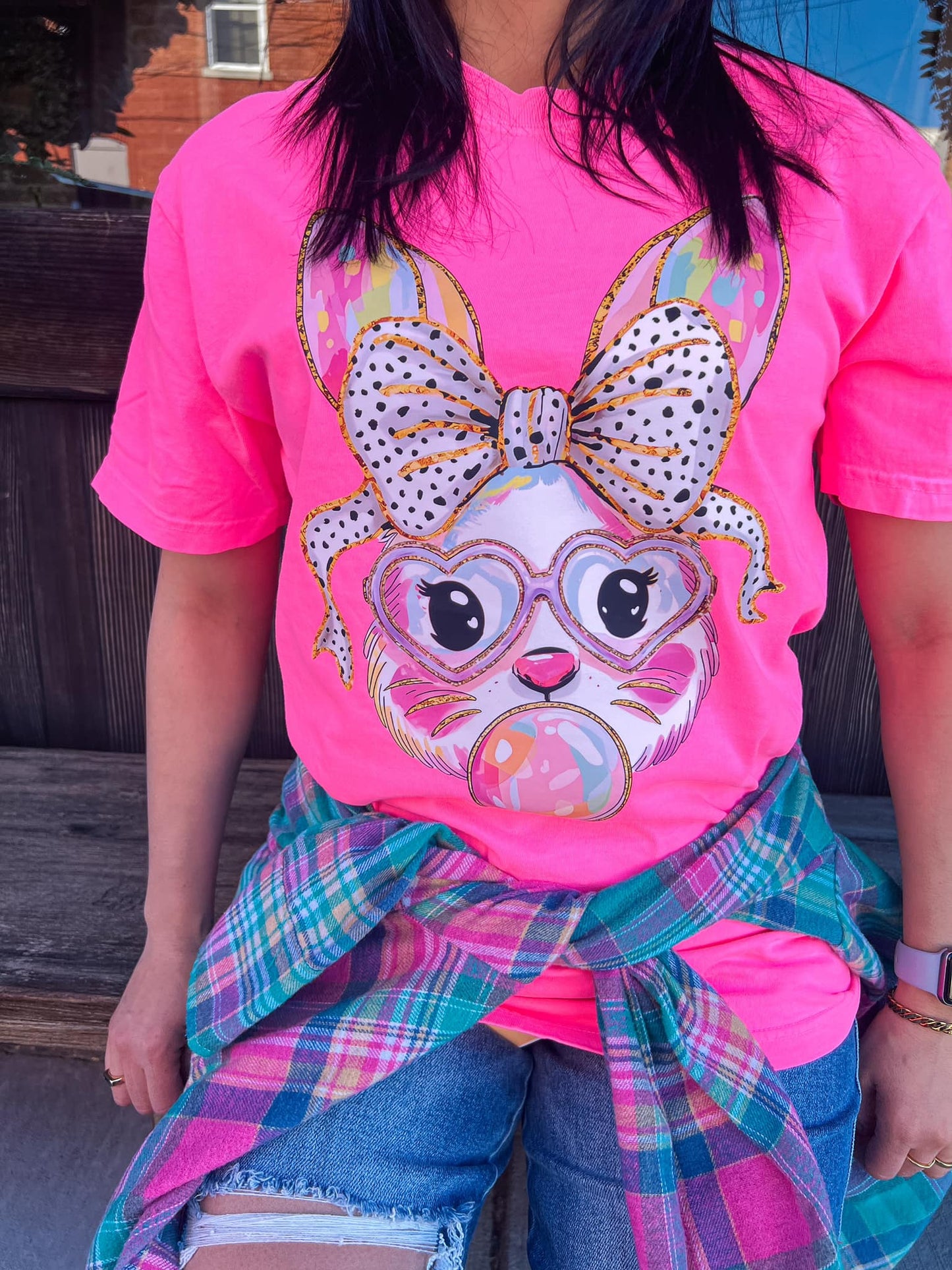 NEON PINK BUNNY TEE