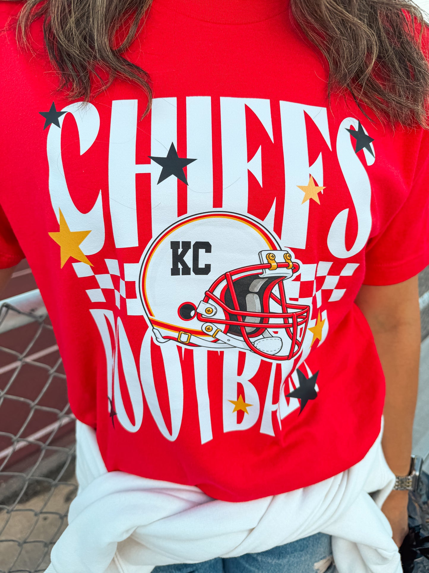 KANSAS CITY GIRLY STARS TEE (RED)