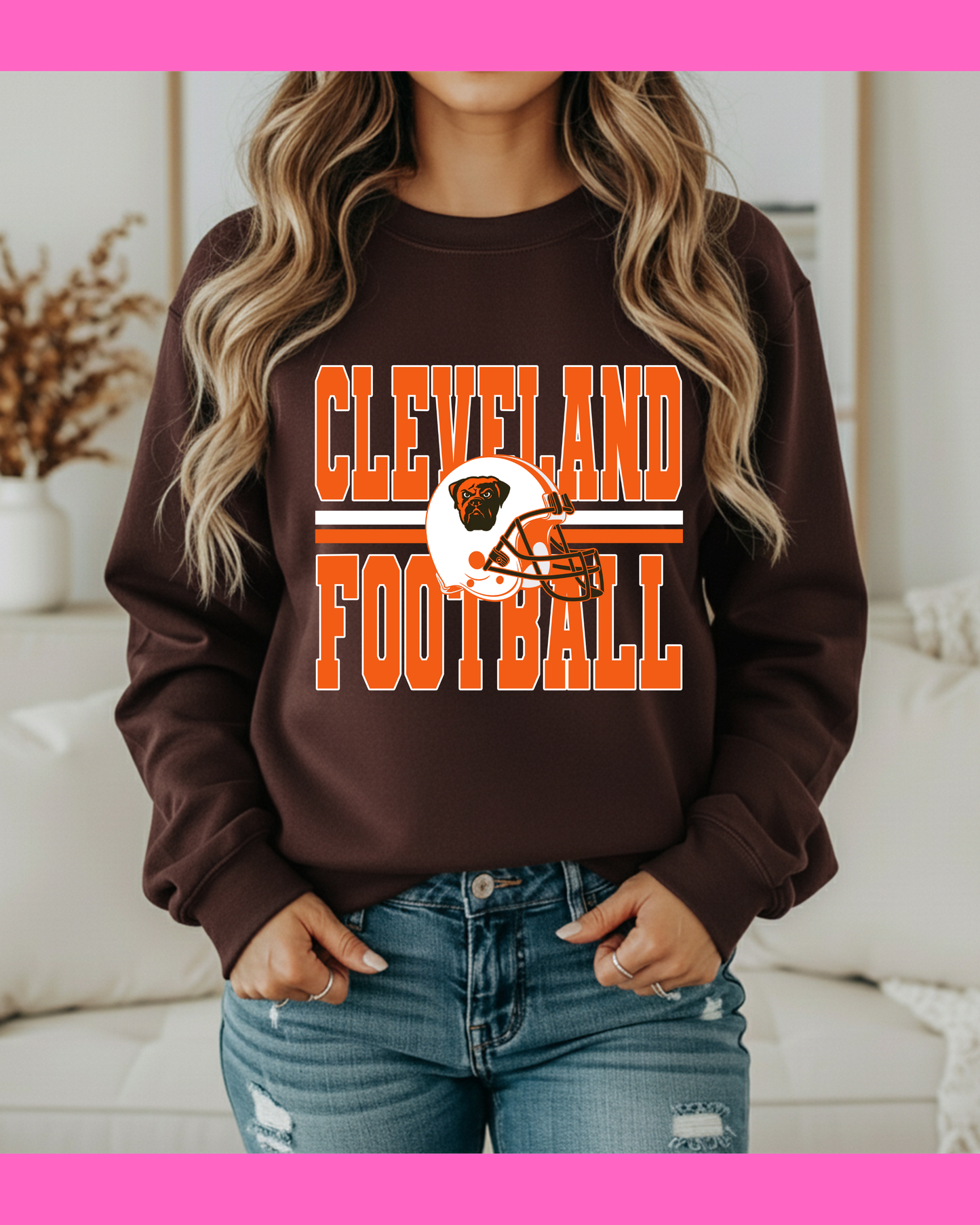 CLEVELAND FOOTBALL VARSITY SWEATSHIRT (BROWN)