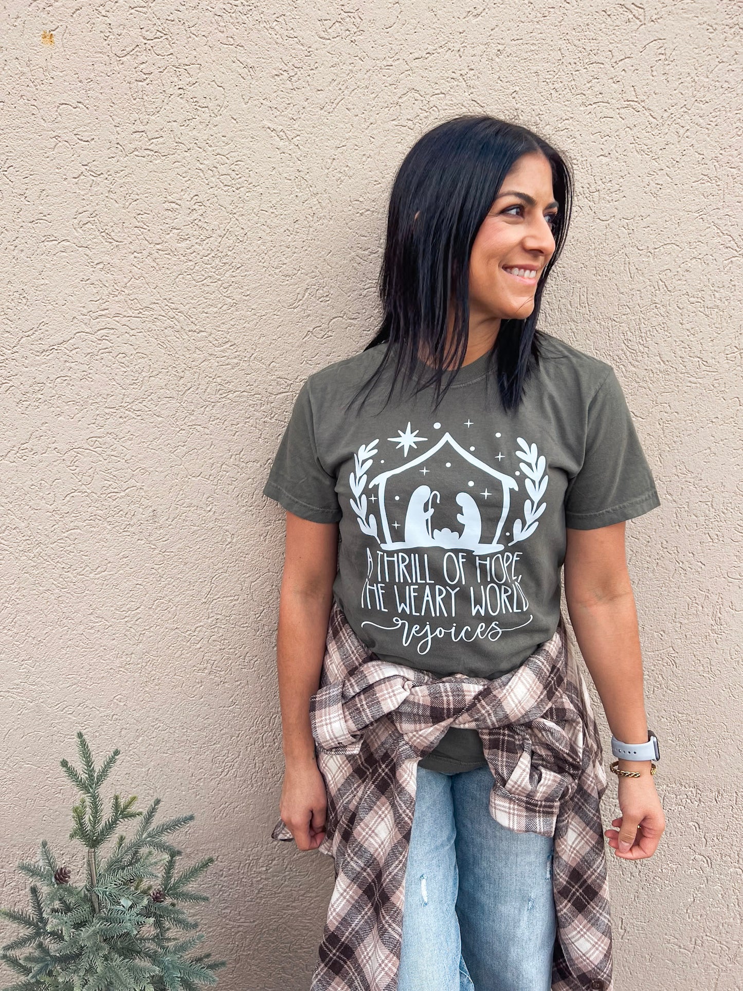 THE WEARY WORLD REJOICES TEE (SAGE)