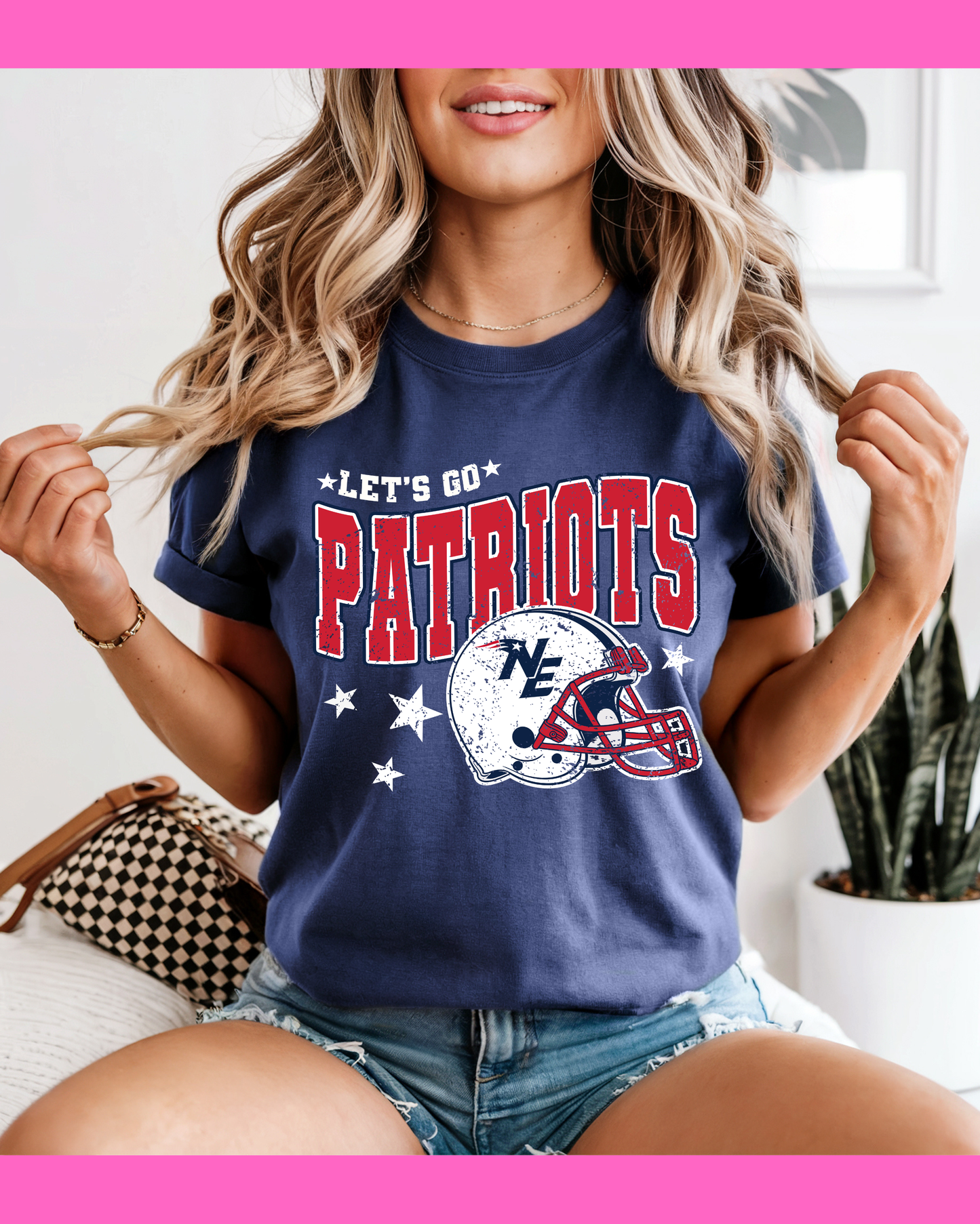 LET'S GO PATRIOTS TEE (NAVY)