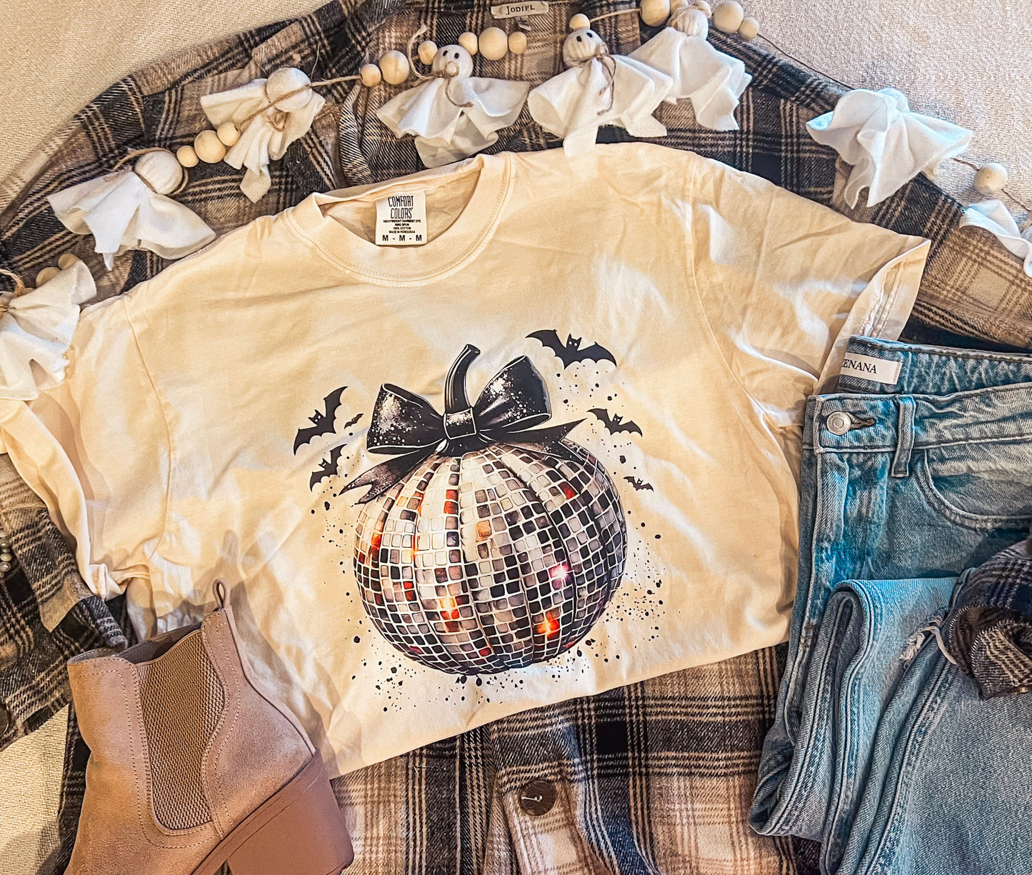 HALLOWEEN DISCO PUMPKIN TEE (IVORY CC)