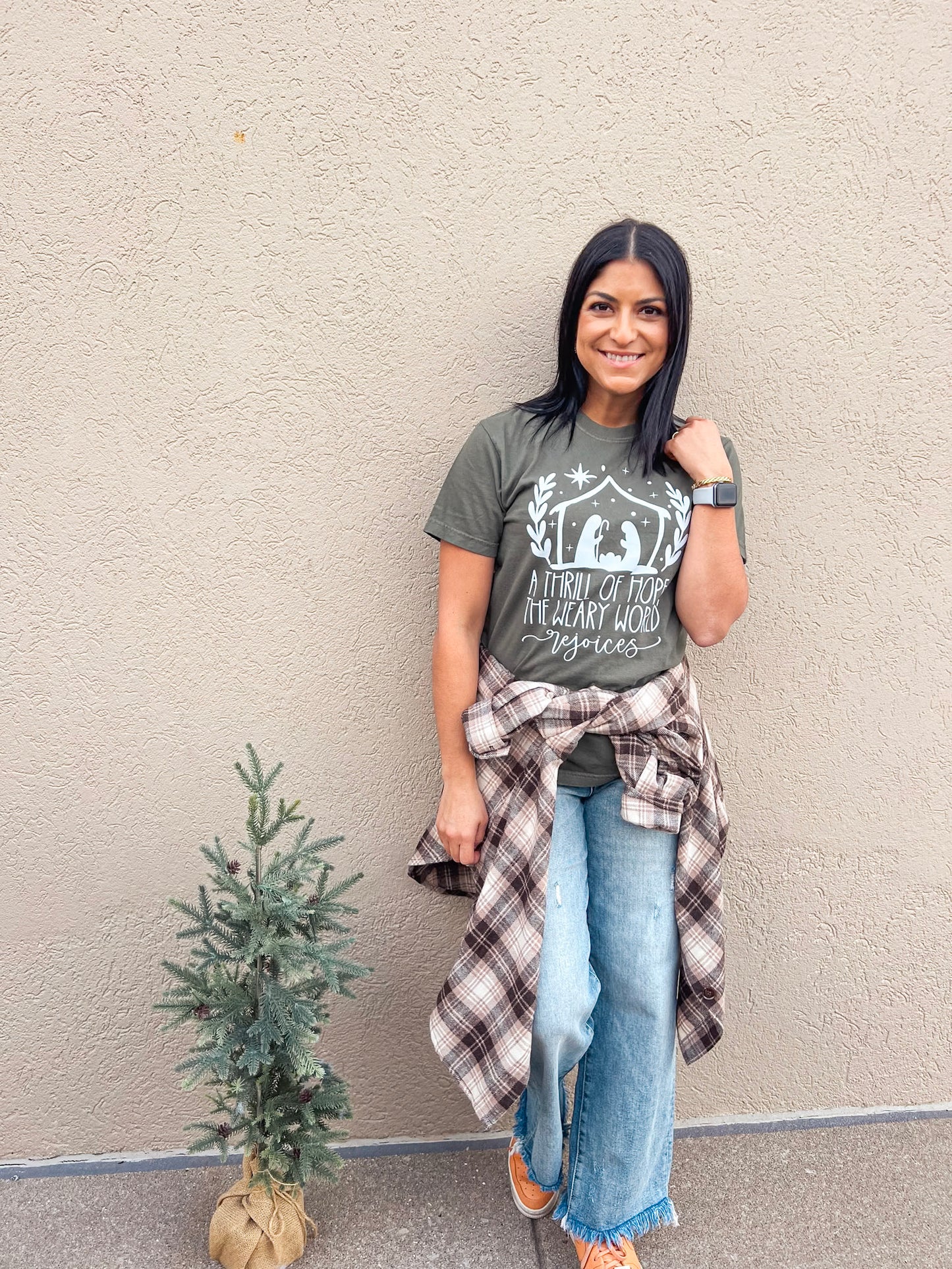 THE WEARY WORLD REJOICES TEE (SAGE)