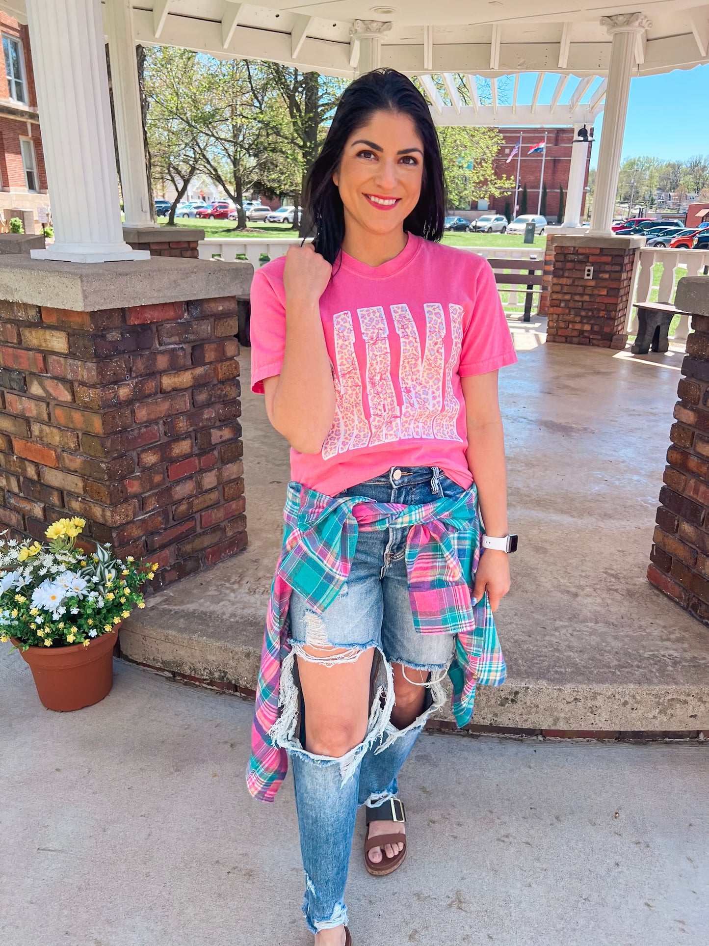 PINK MAMA LEOPARD TEE