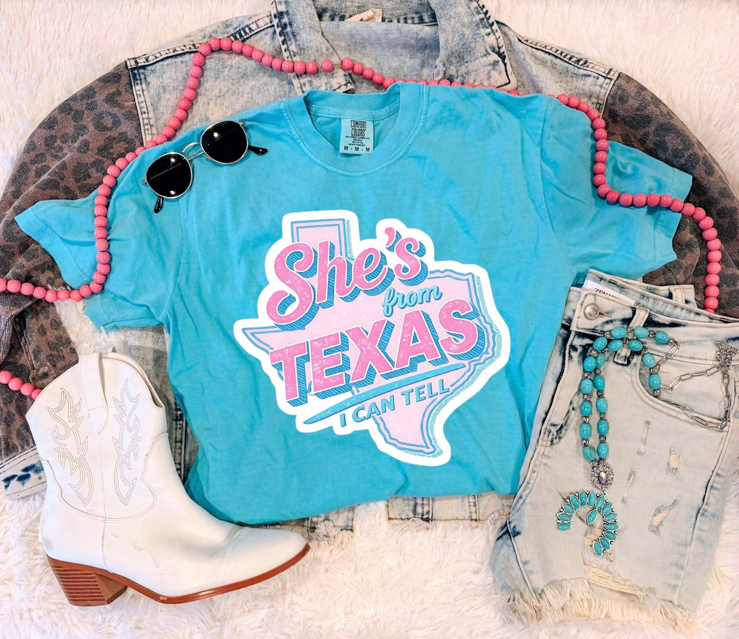 SHES FROM TEXAS TEE (LAGOON)