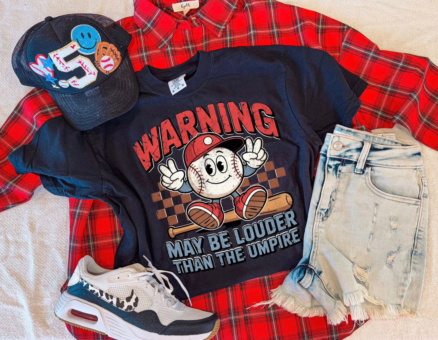 WARNING LOUDER THAN THE UMPIRE TEE (BLACK)