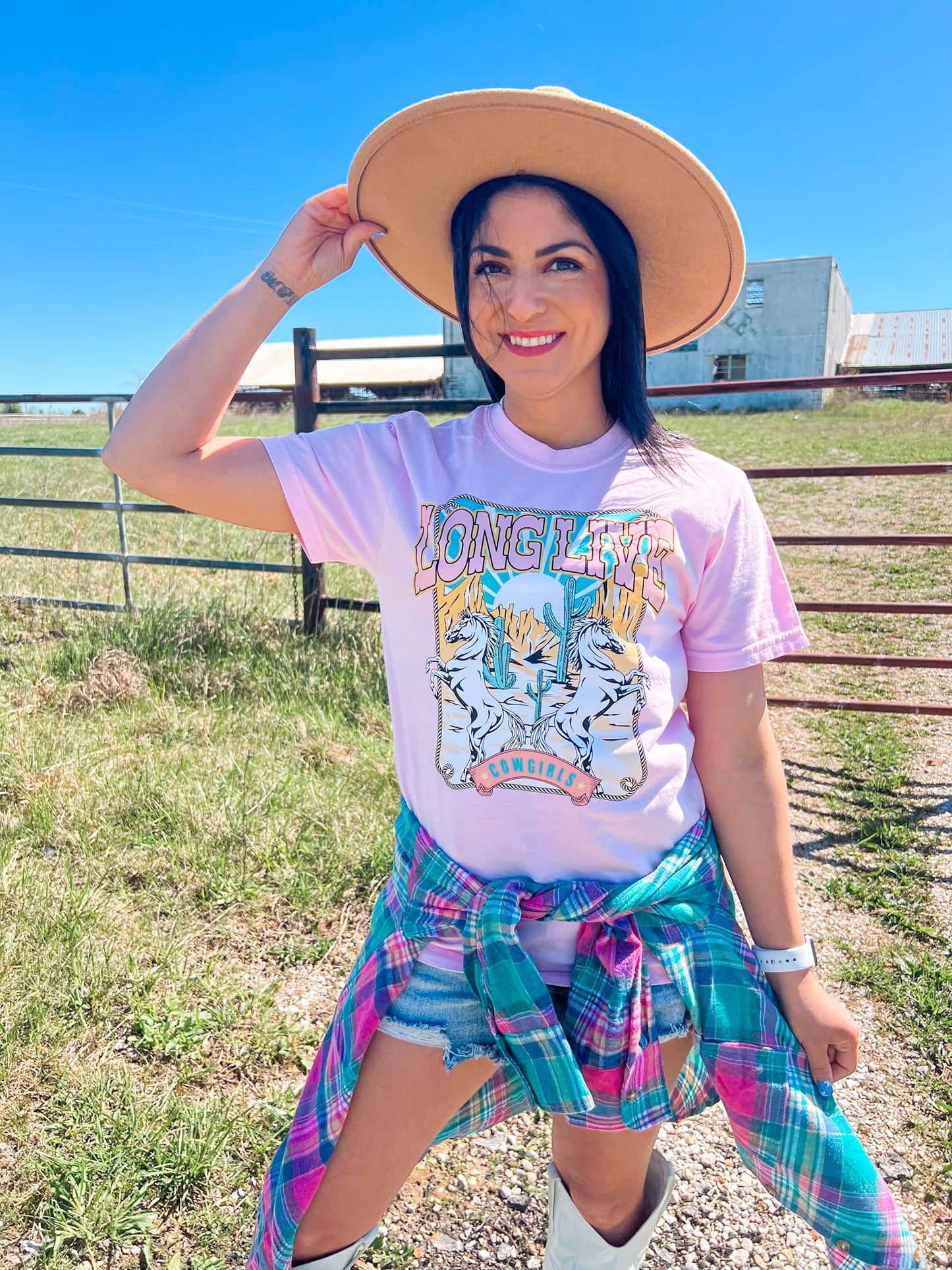 LIGHT PINK LONG LIVE COWGIRLS
