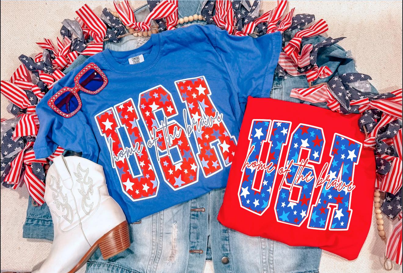 USA HOME OF THE BRAVE TEE (NEW)