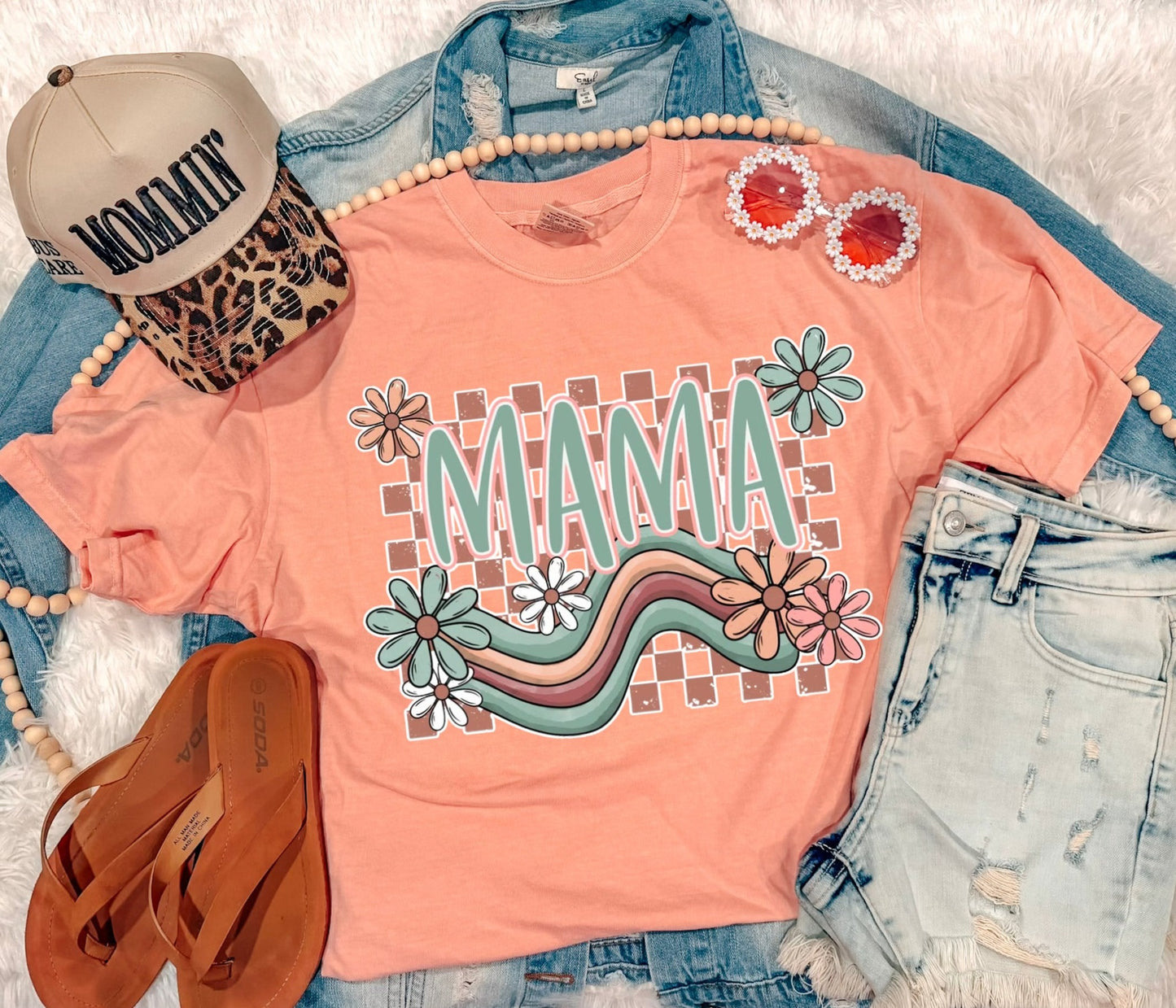 RETRO MAMA TEE (PEACH)