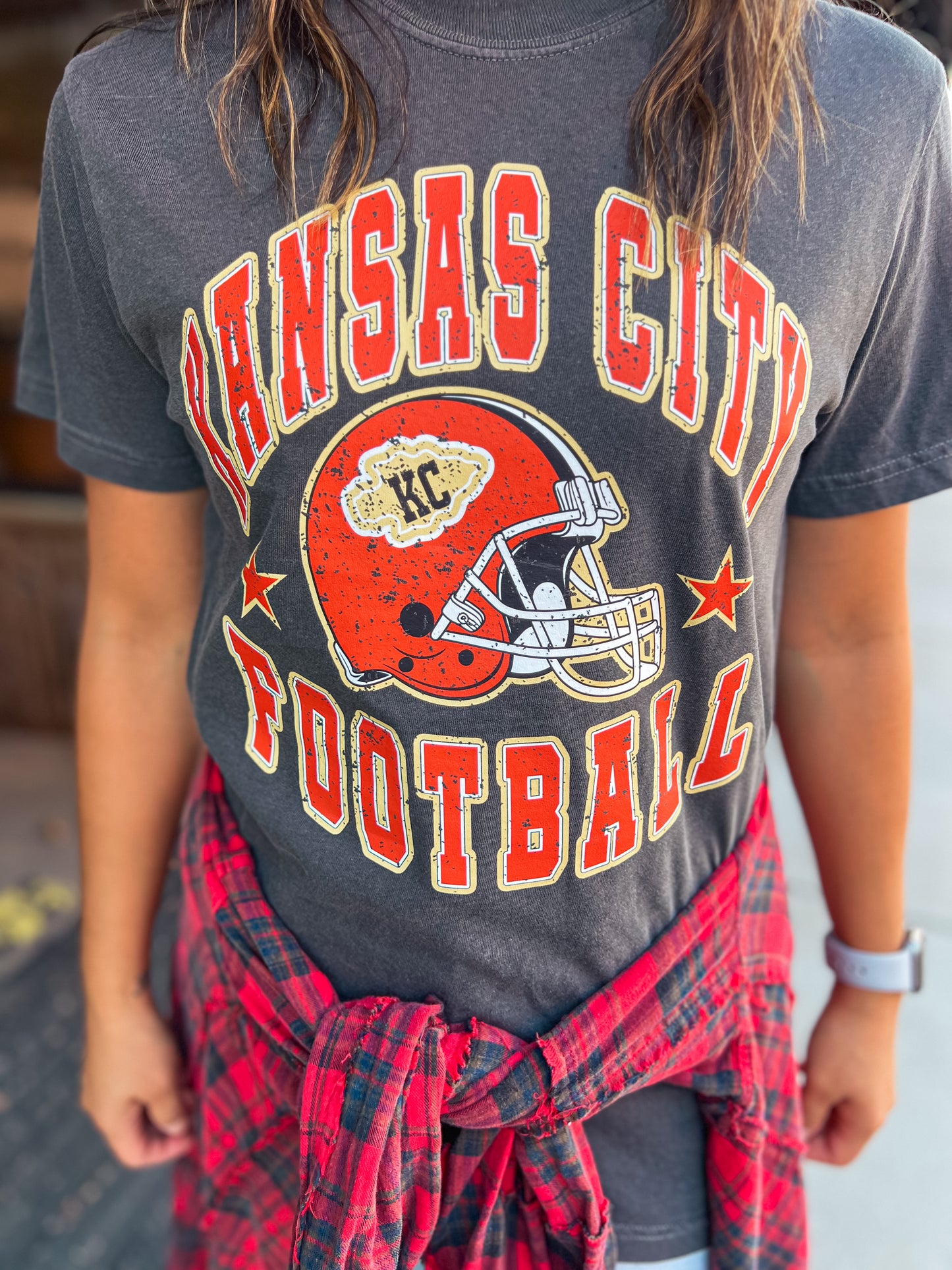 KANSAS CITY FOOTBALL FADED TEE (PEPPER)
