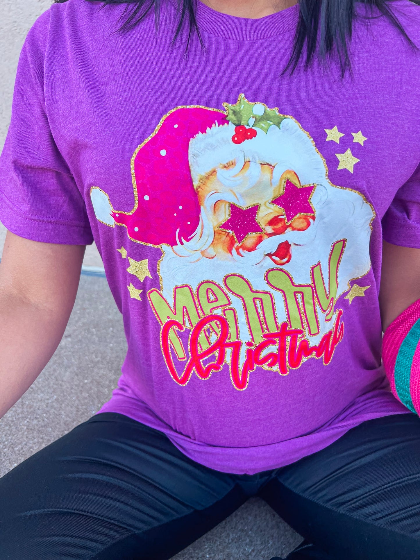 MERRY CHRISTMAS BRIGHT TEE (H.PURPLE)