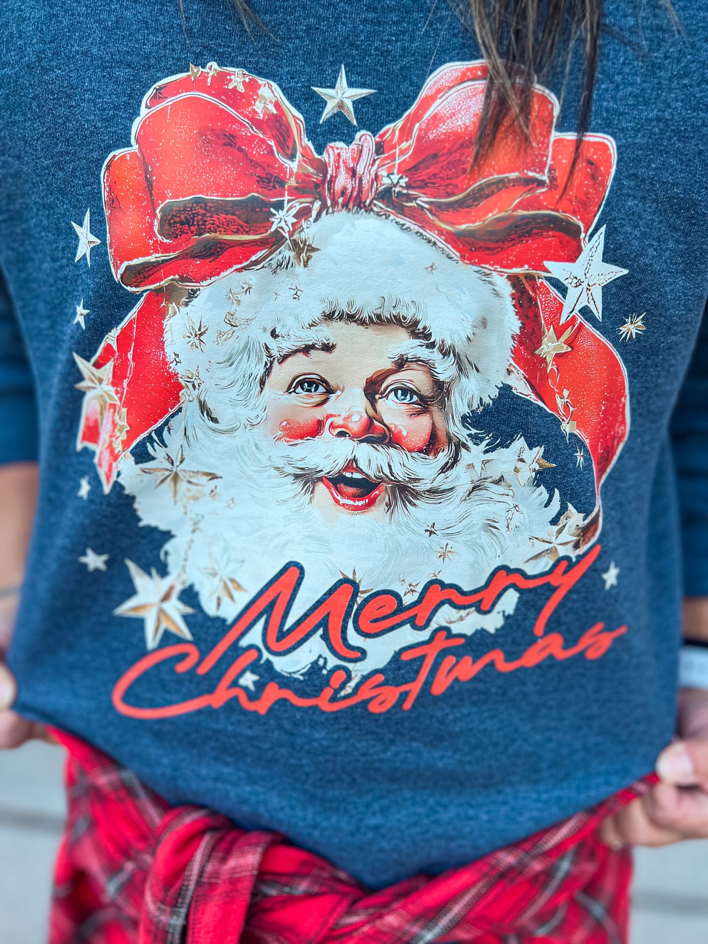 MERRY CHRISTMAS SANTA SWEATSHIRT (D. GREY)