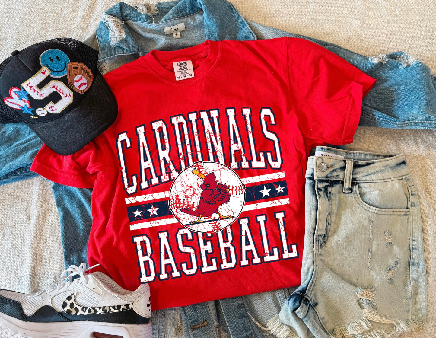 CARDINALS BASEBALL STARS TEE (RED)