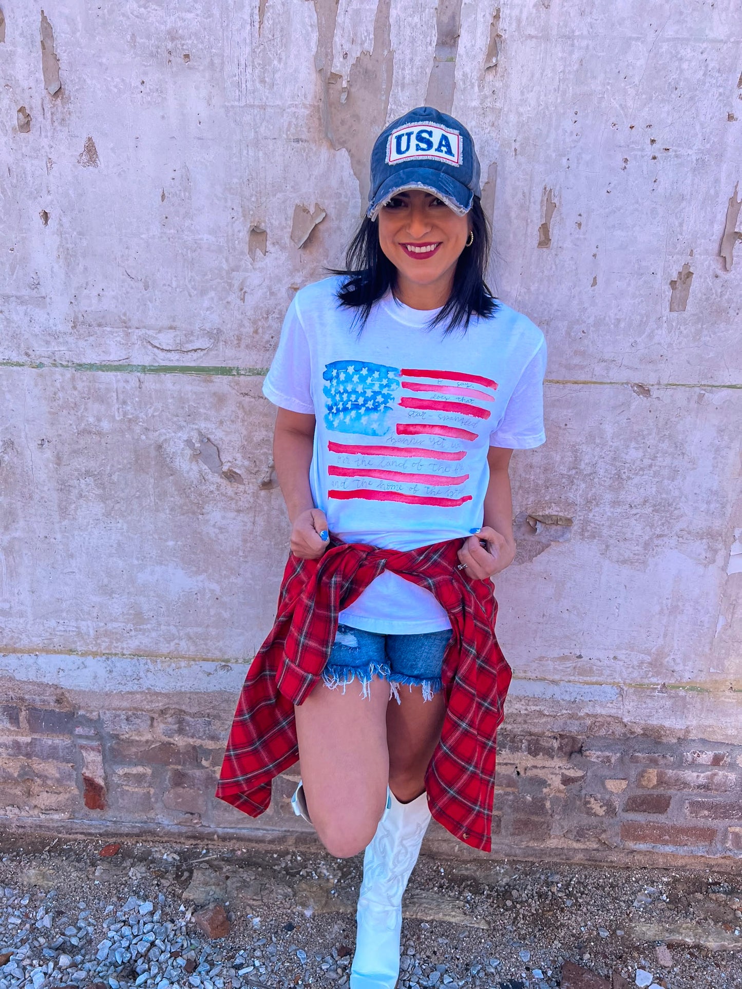 WATERCOLOR FLAG TEE