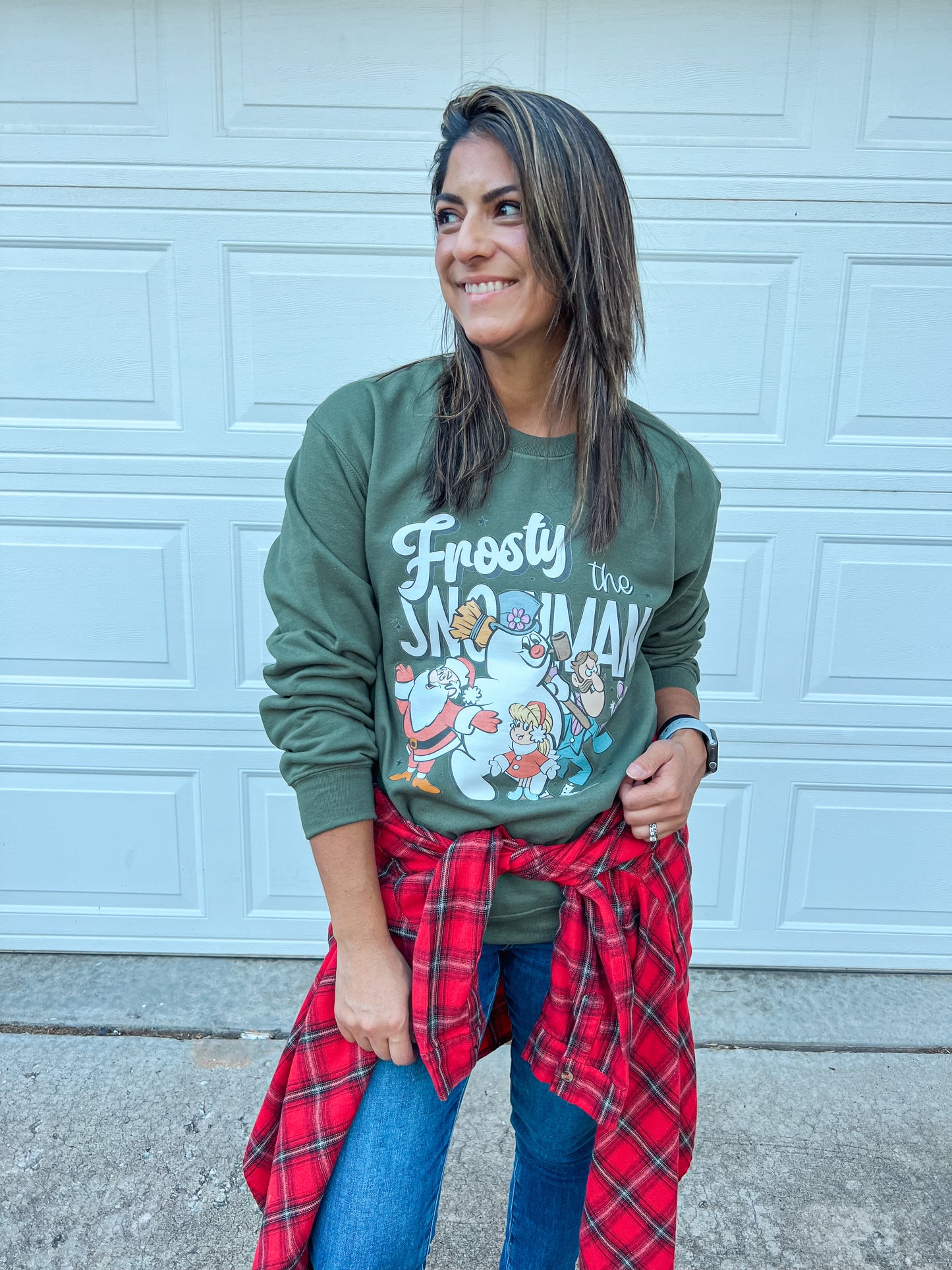 FROSTY THE SNOWMAN SWEATSHIRT (M. GREEN)