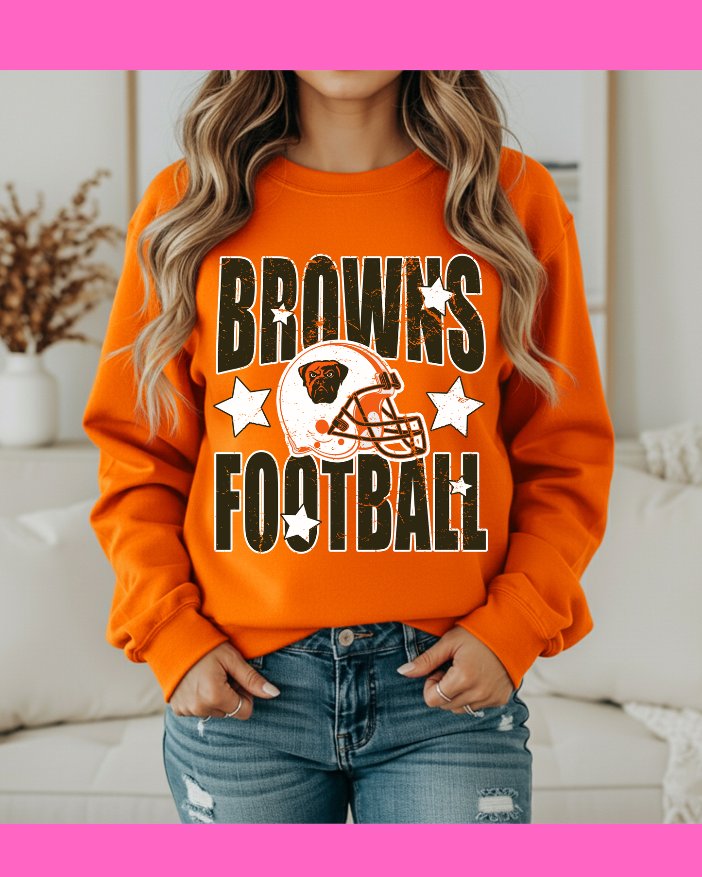 BROWNS FOOTBALL NEW STARS SWEATSHIRT (ORANGE)