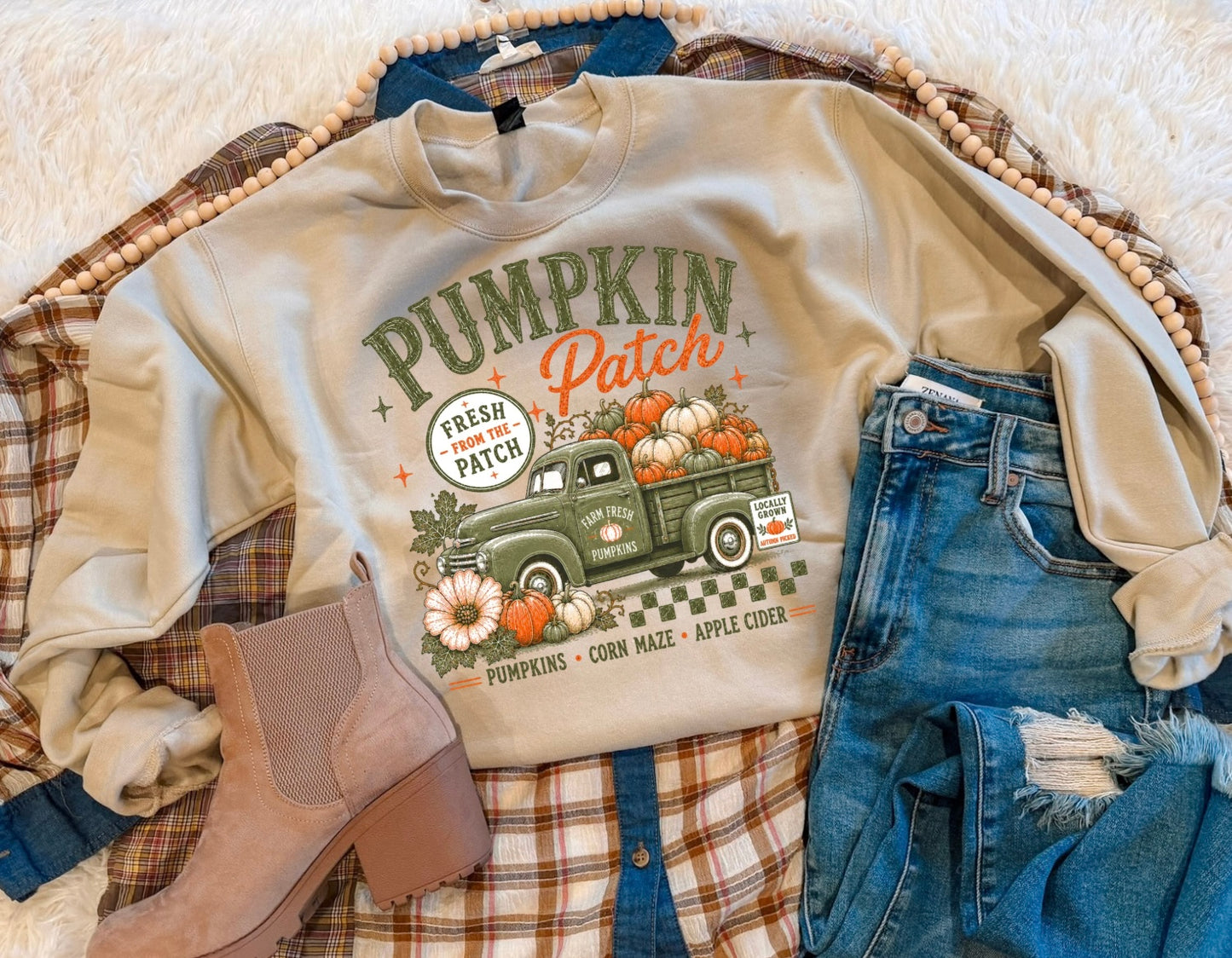 PUMPKIN PATCH SWEASHIRT (SAND)