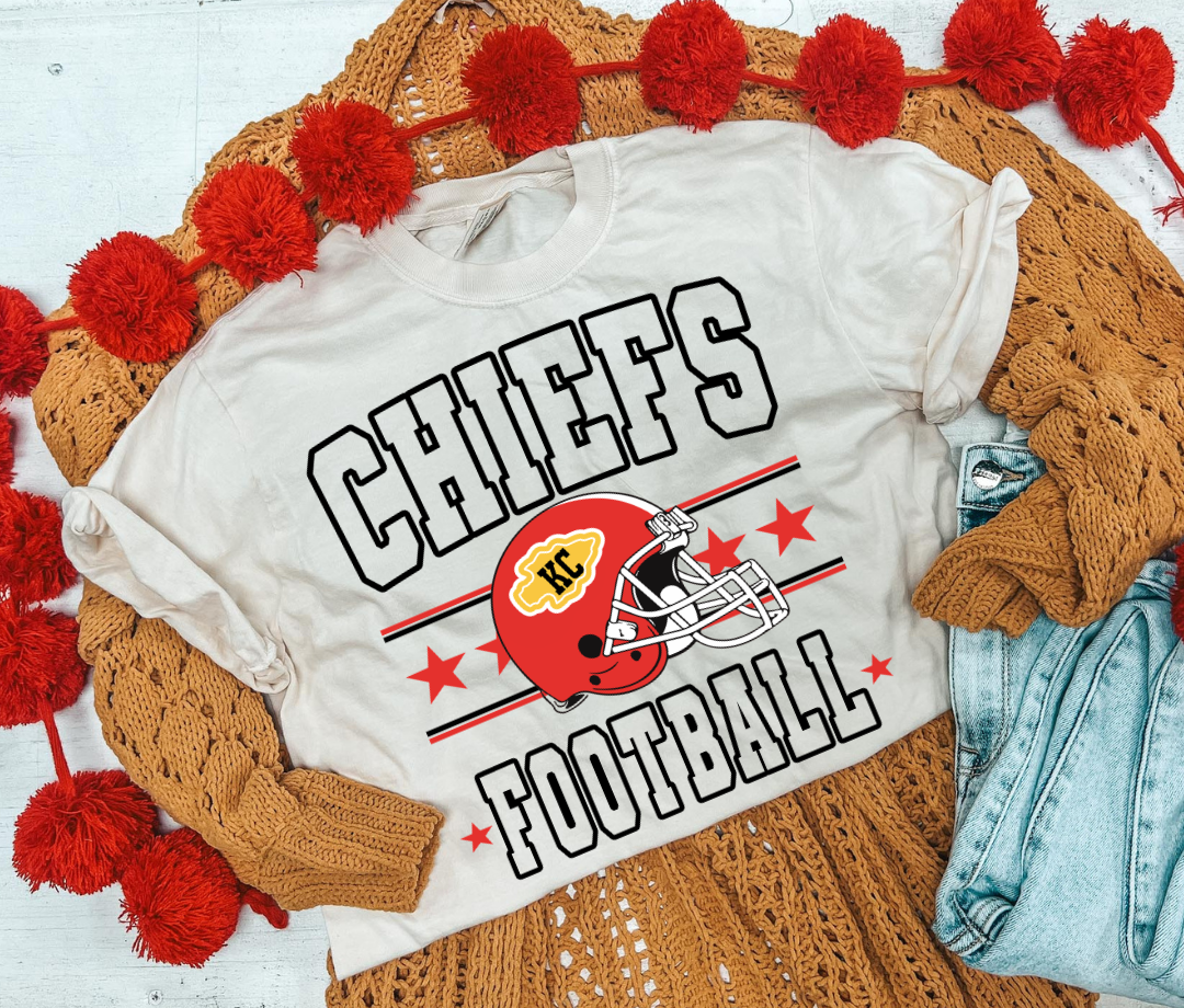 CHIEFS FOOTBALL STARS AND STRIPES TEE (IVORY)