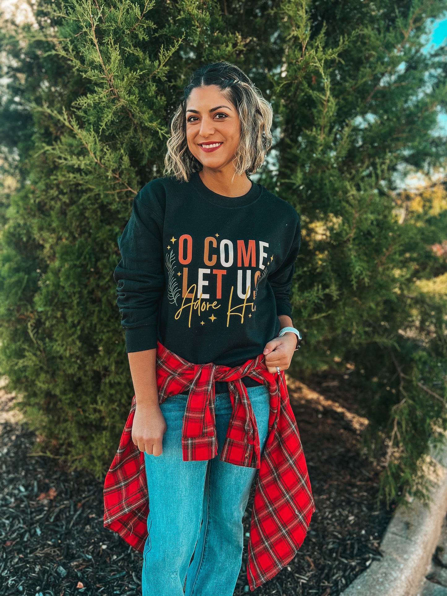 OH COME LET US ADORE HIM SWEATSHIRT