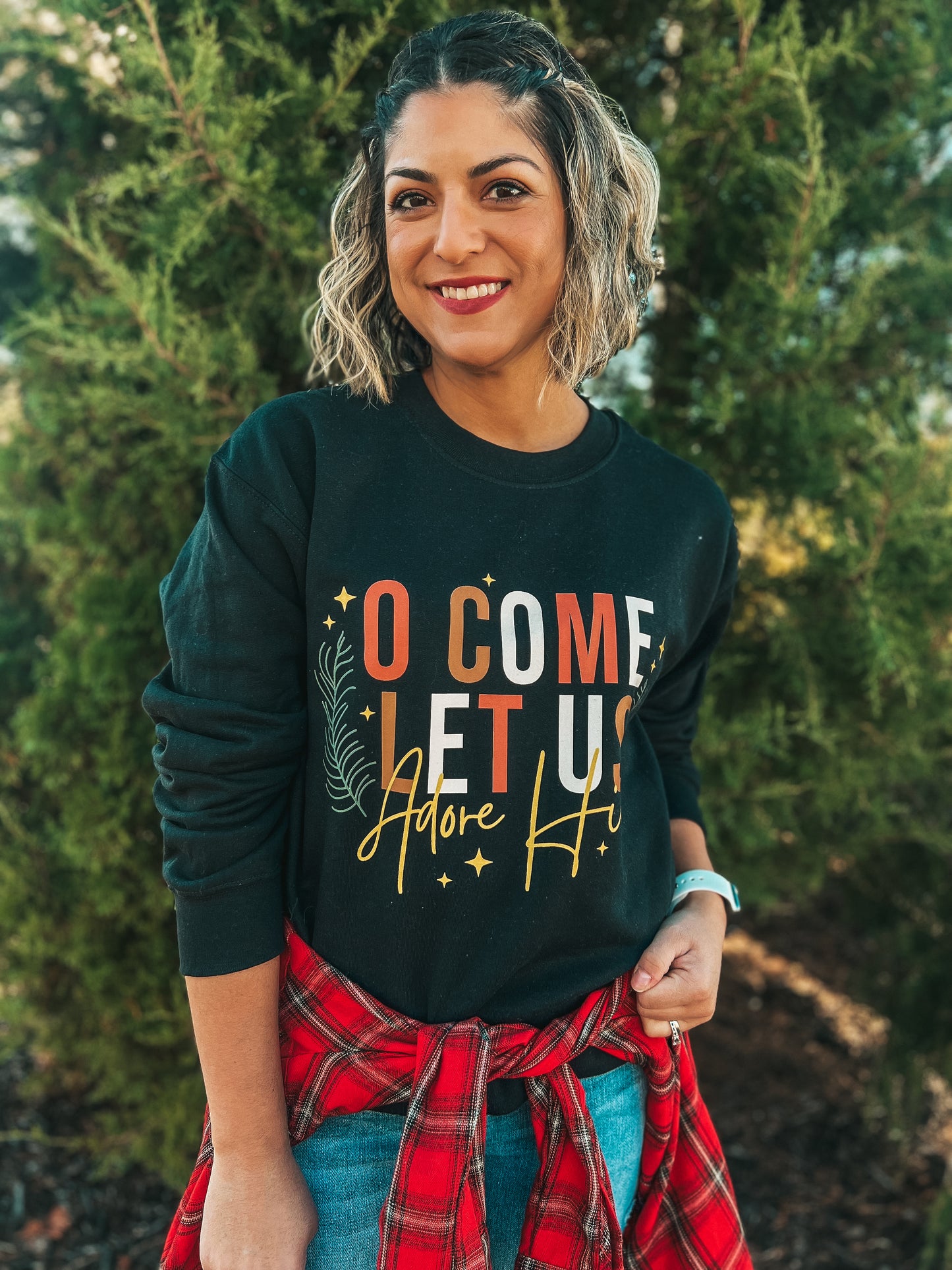 OH COME LET US ADORE HIM SWEATSHIRT
