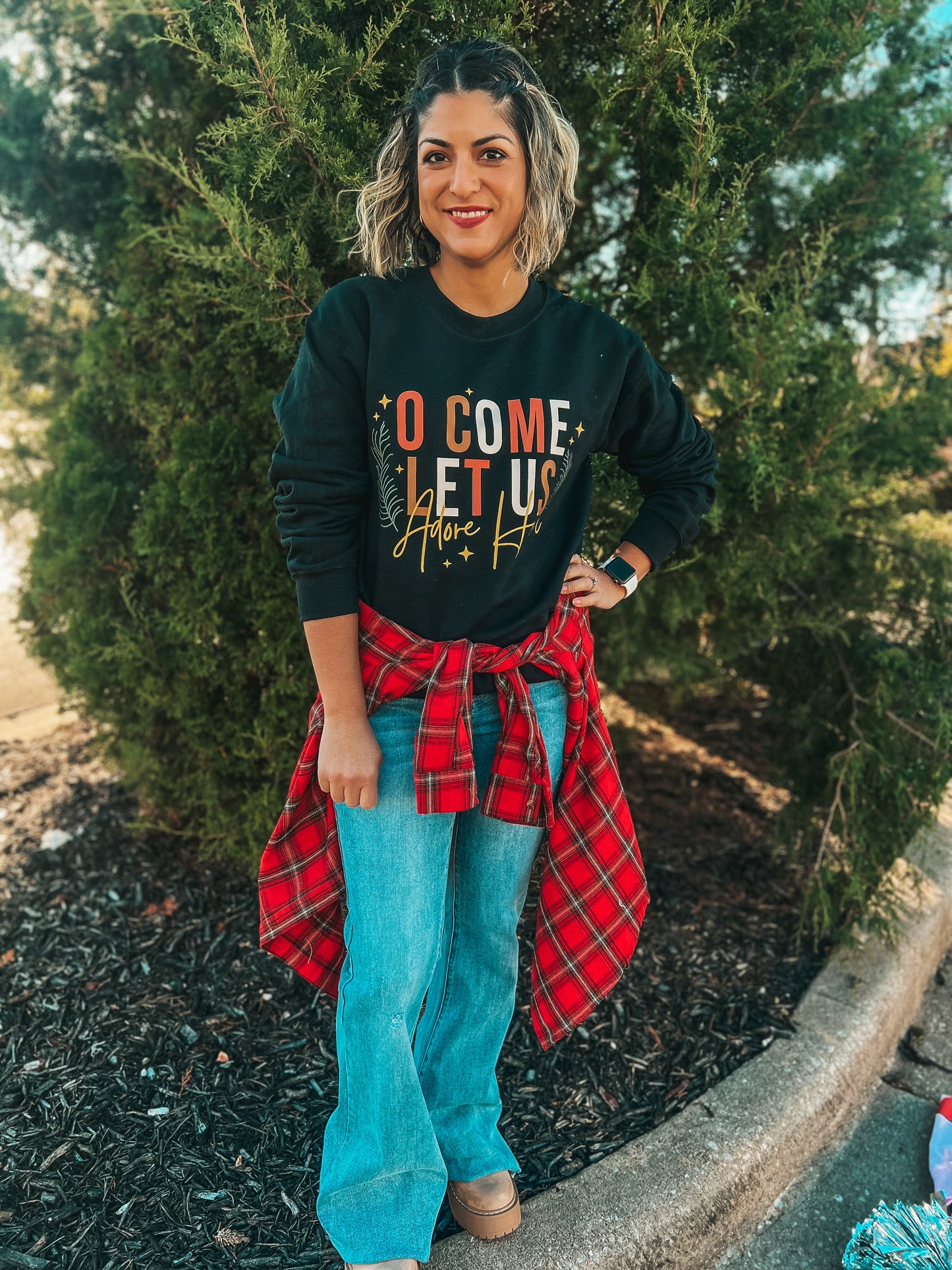 OH COME LET US ADORE HIM SWEATSHIRT