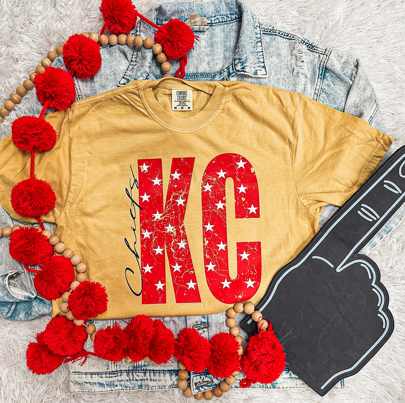 KC CHIEFS STARS TEE (MUSTARD CC)