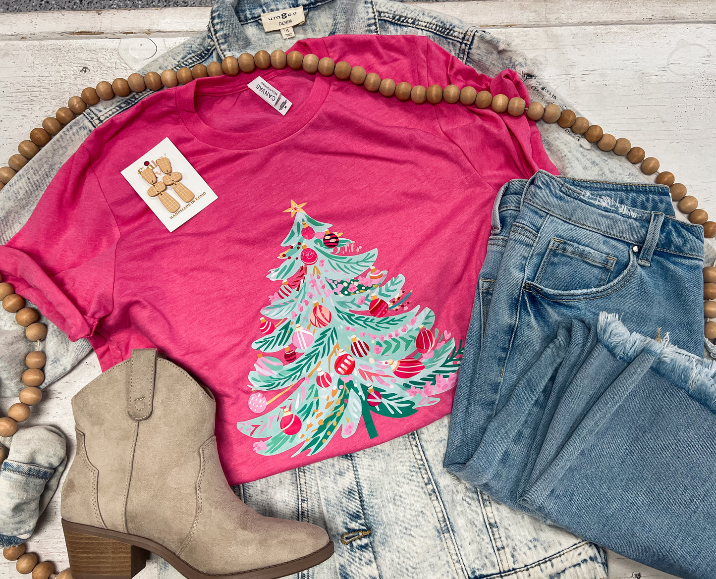 PINK WATERCOLOR CHRISTMAS TREE (PINK BC)