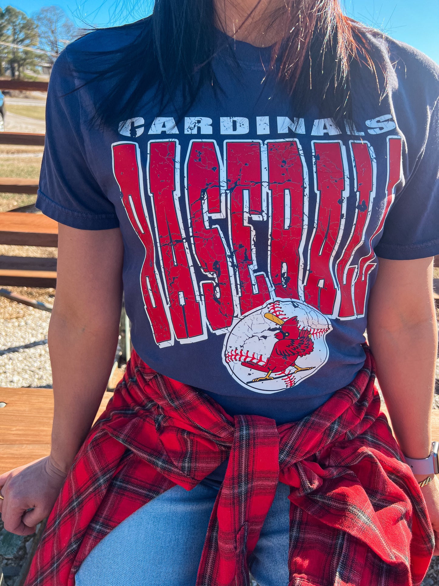 CARDINALS BASEBALL TEE (NAVY CC)